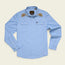 Crosscut Deluxe Snapshirt - Fanned Flora : Faded Blue Oxford
