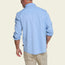Crosscut Deluxe Snapshirt - Fanned Flora : Faded Blue Oxford