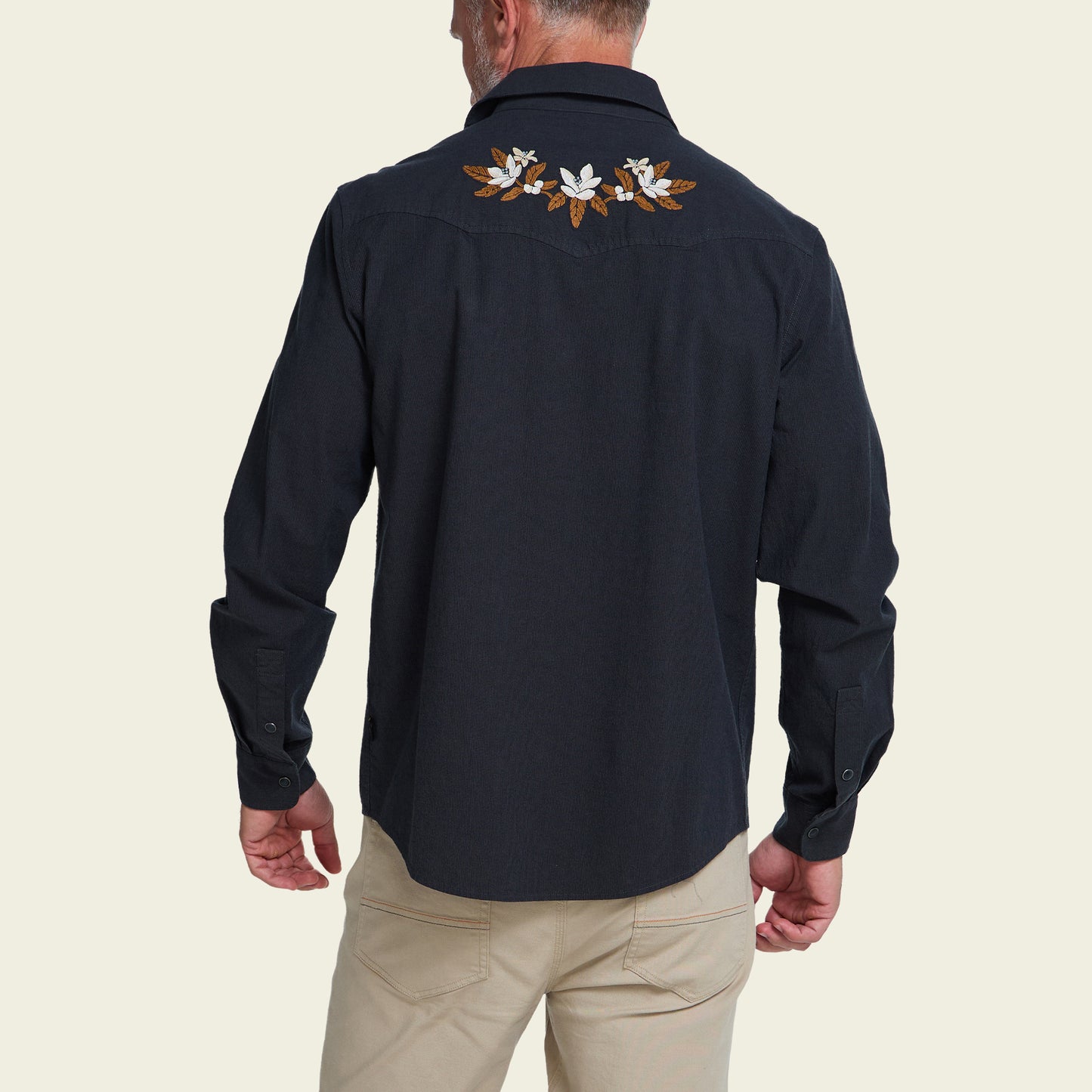 Crosscut Deluxe Snapshirt - Orange Blossoms : Antique Black - View 5