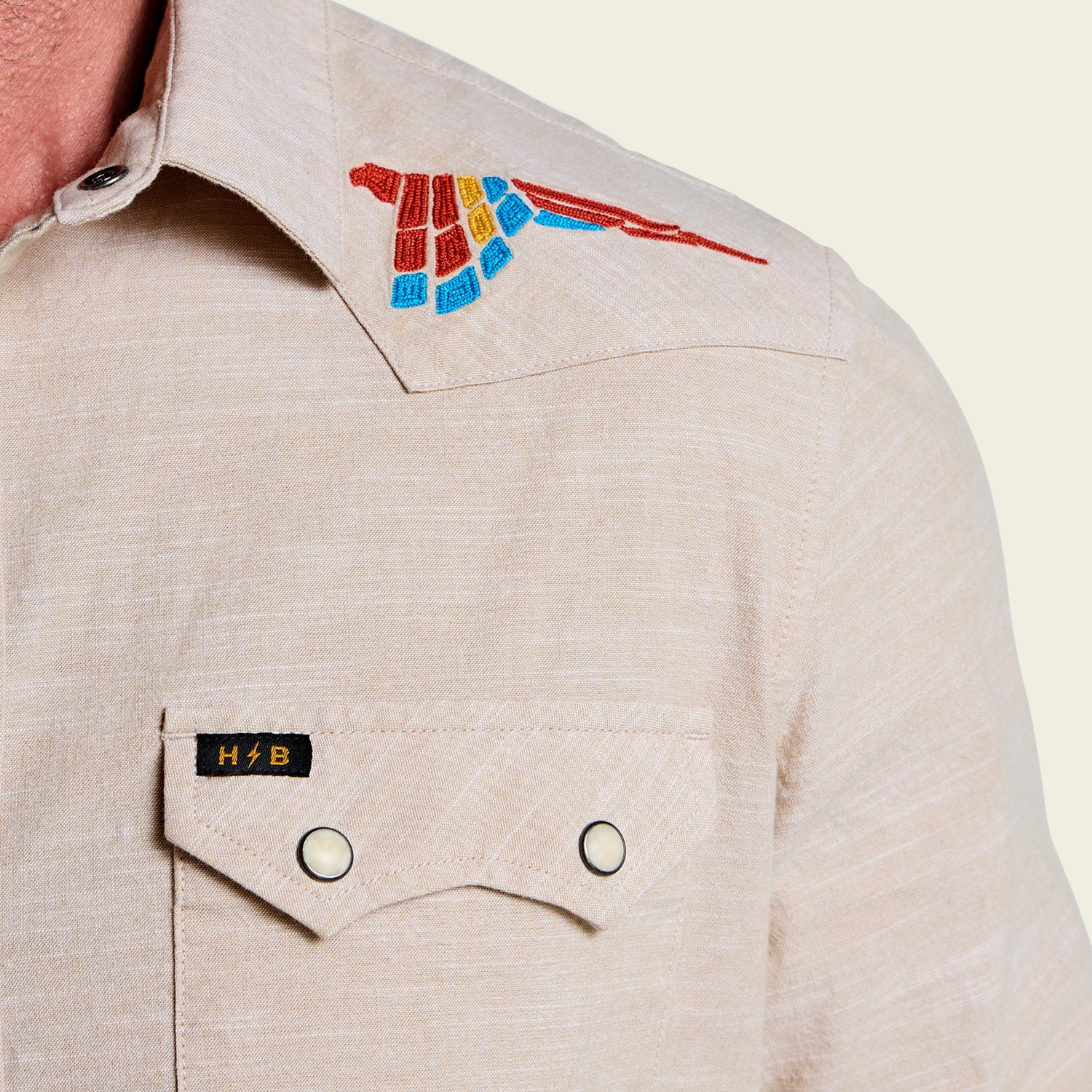 Crosscut Deluxe Snapshirt - Parrot Patrol : Dune Chambray - View 8