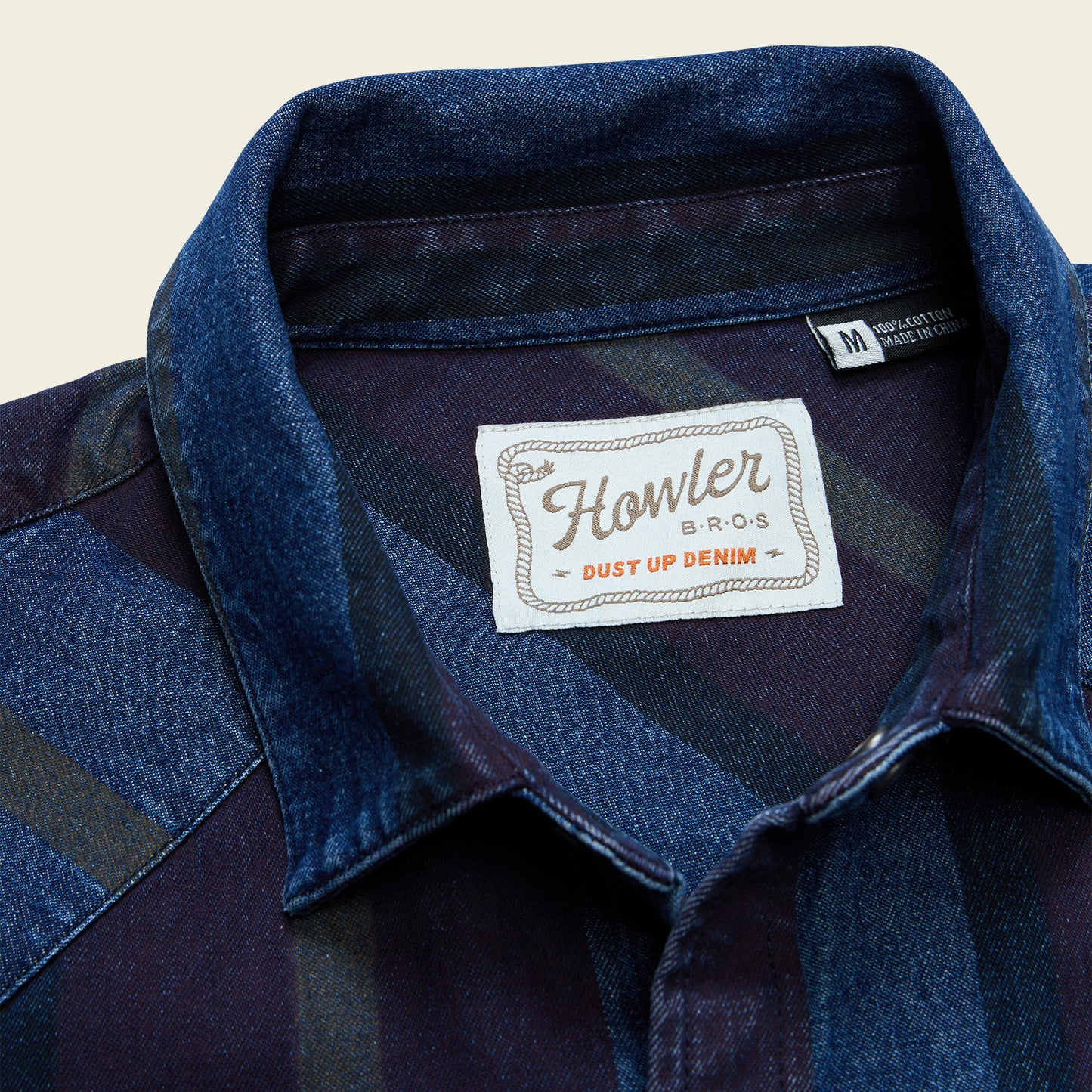Dust Up Denim Snapshirt - Driver Stripe : Eggplant - View 7