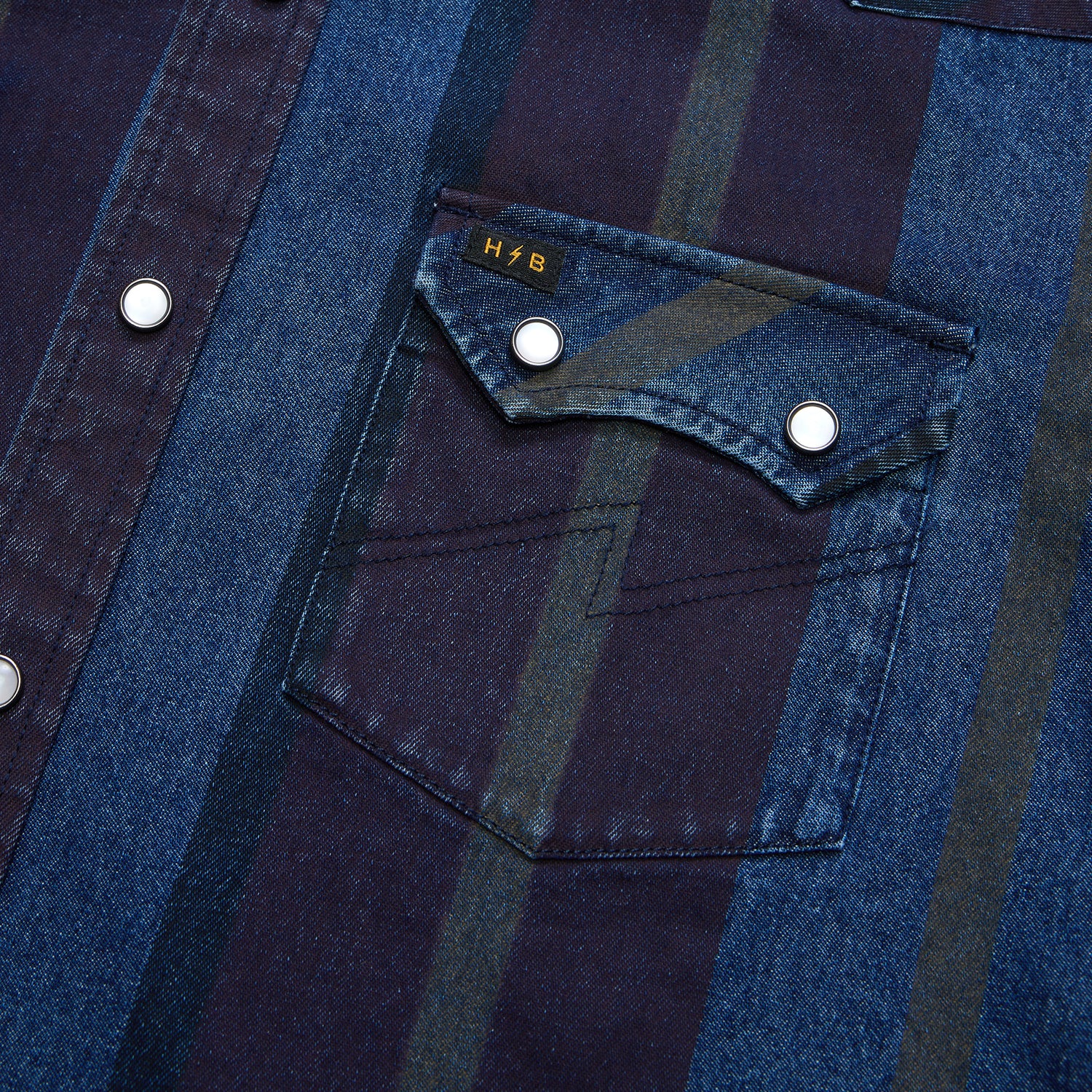 Dust Up Denim Snapshirt - Driver Stripe : Eggplant - View 8