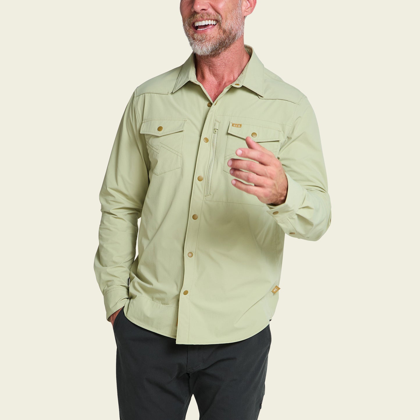 Emerger Tech Longsleeve - Fog Green - View 4
