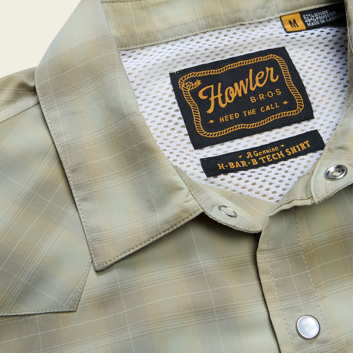 H Bar B Tech Longsleeve - Kent Plaid : Fog Green - View 6