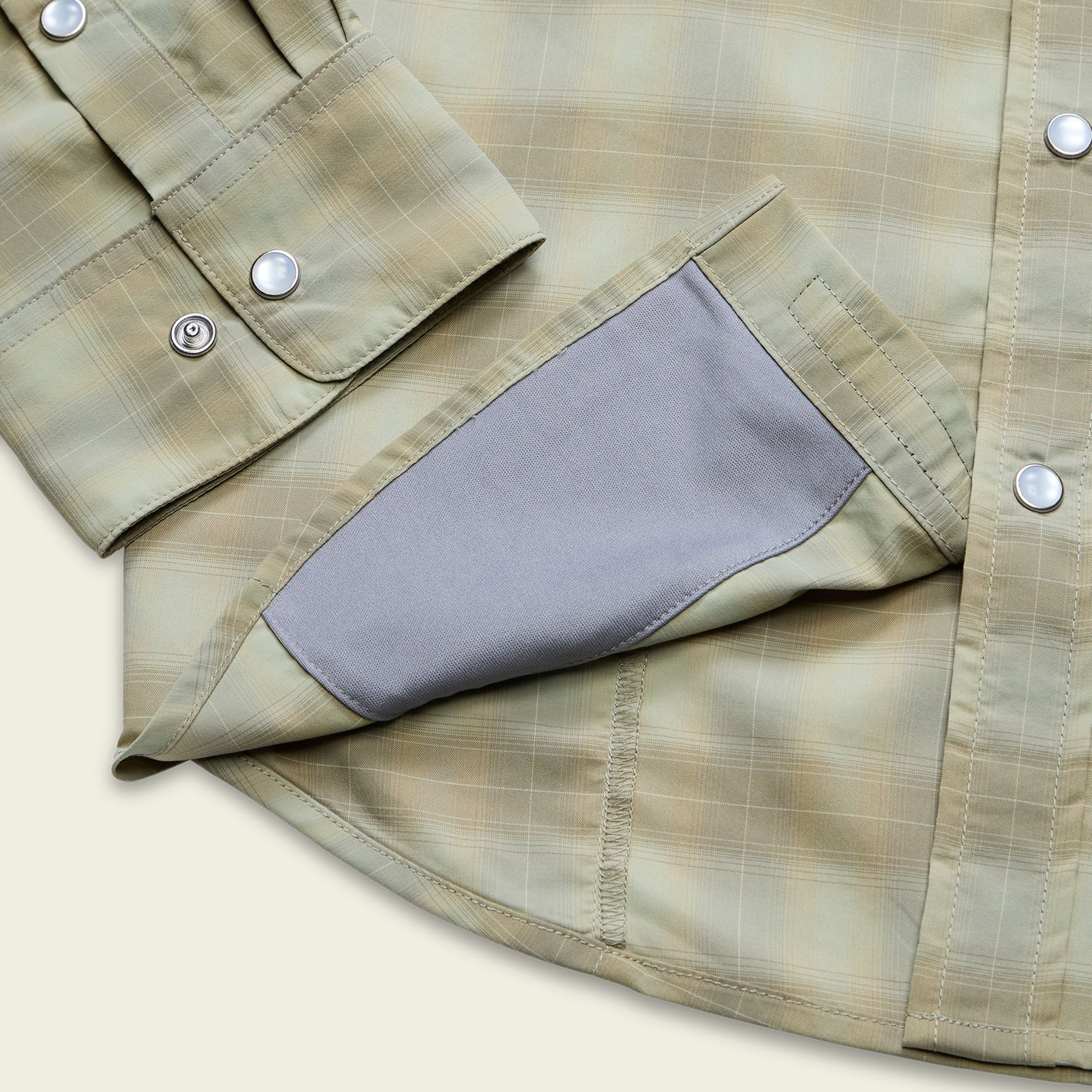 H Bar B Tech Longsleeve - Kent Plaid : Fog Green - View 7