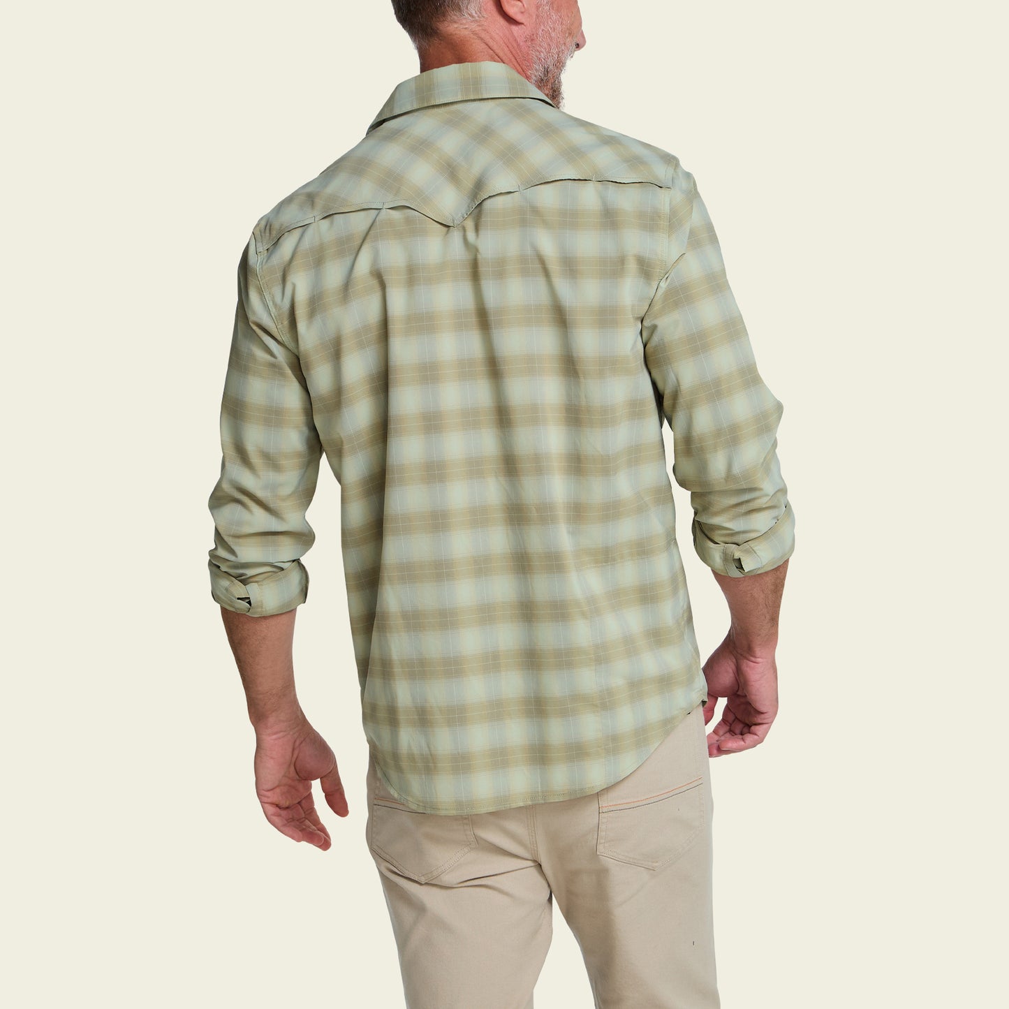 H Bar B Tech Longsleeve - Kent Plaid : Fog Green - View 5