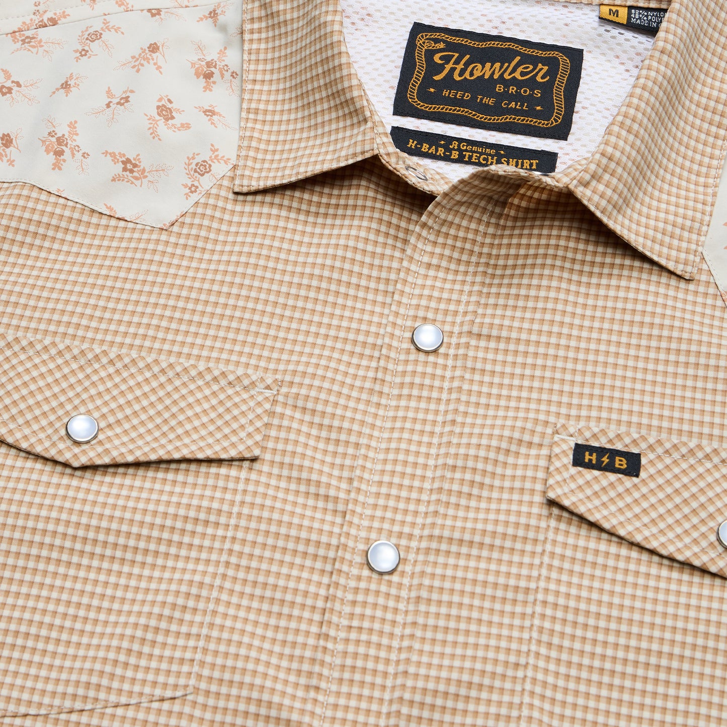 H Bar B Tech Longsleeve - Rancher Floral : Brown Rice - View 6