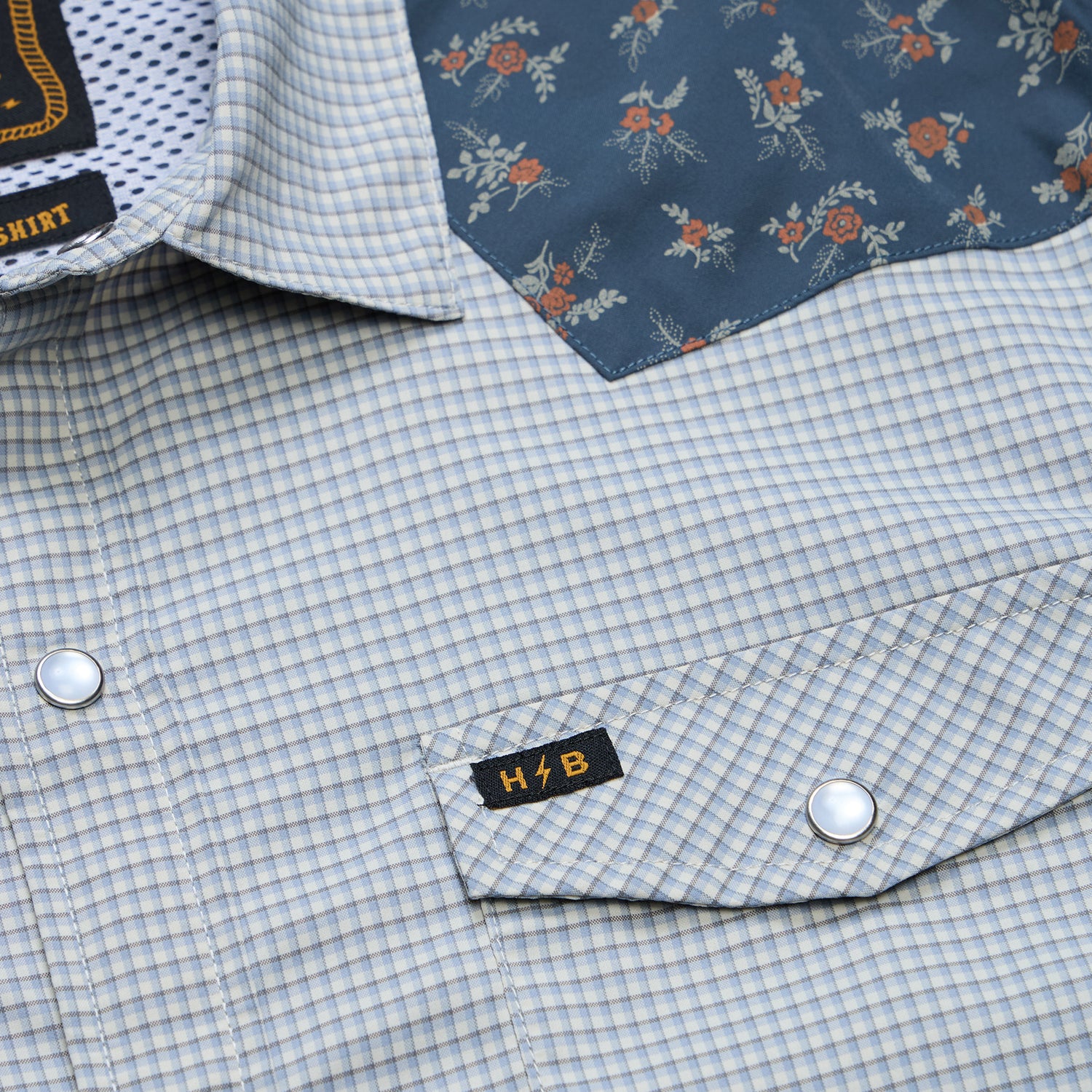 H Bar B Tech Longsleeve - Rancher Floral : Smoke Blue - View 6