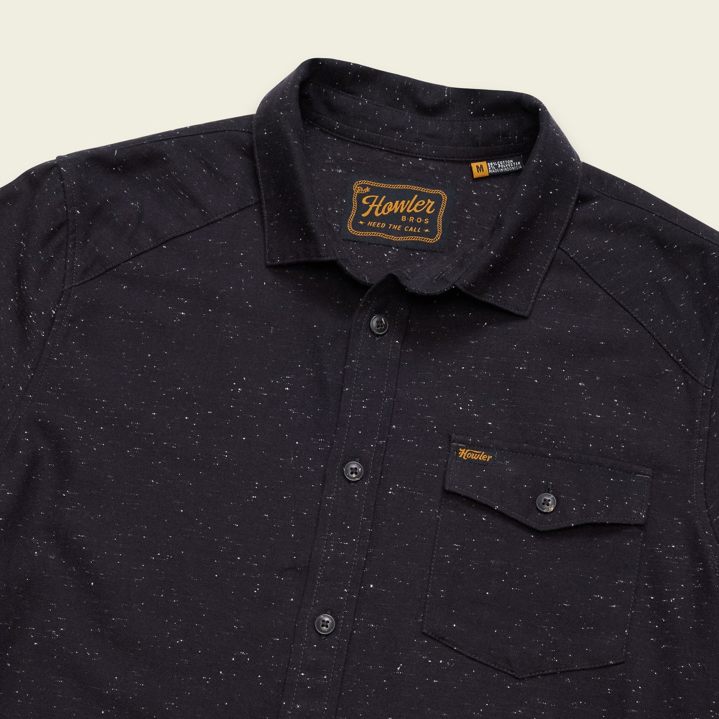 La Grange Lightweight Flannel - Speckled : Antique Black - View 3