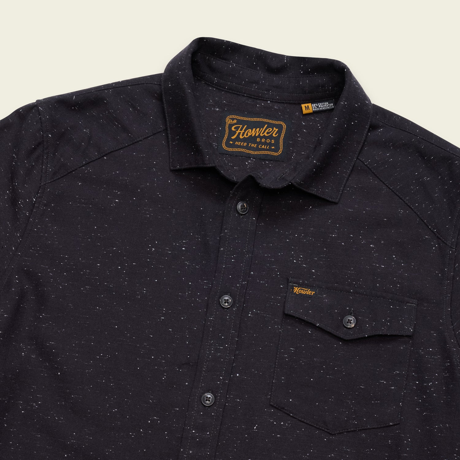 La Grange Lightweight Flannel - Speckled : Antique Black - View 3
