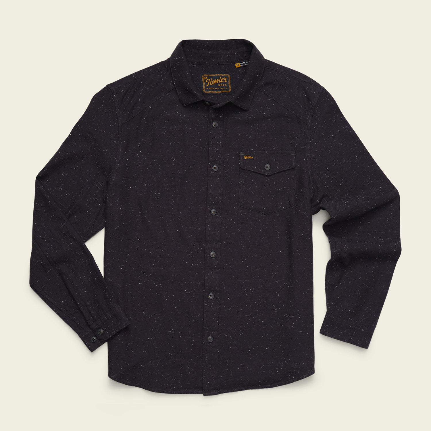La Grange Lightweight Flannel - Speckled : Antique Black - View 1