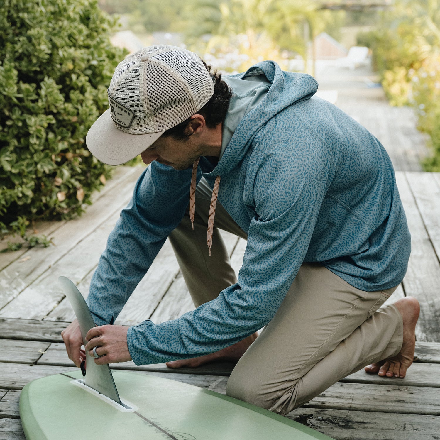 Loggerhead Hoodie - Pond Patterns : Iron Blue - View 2