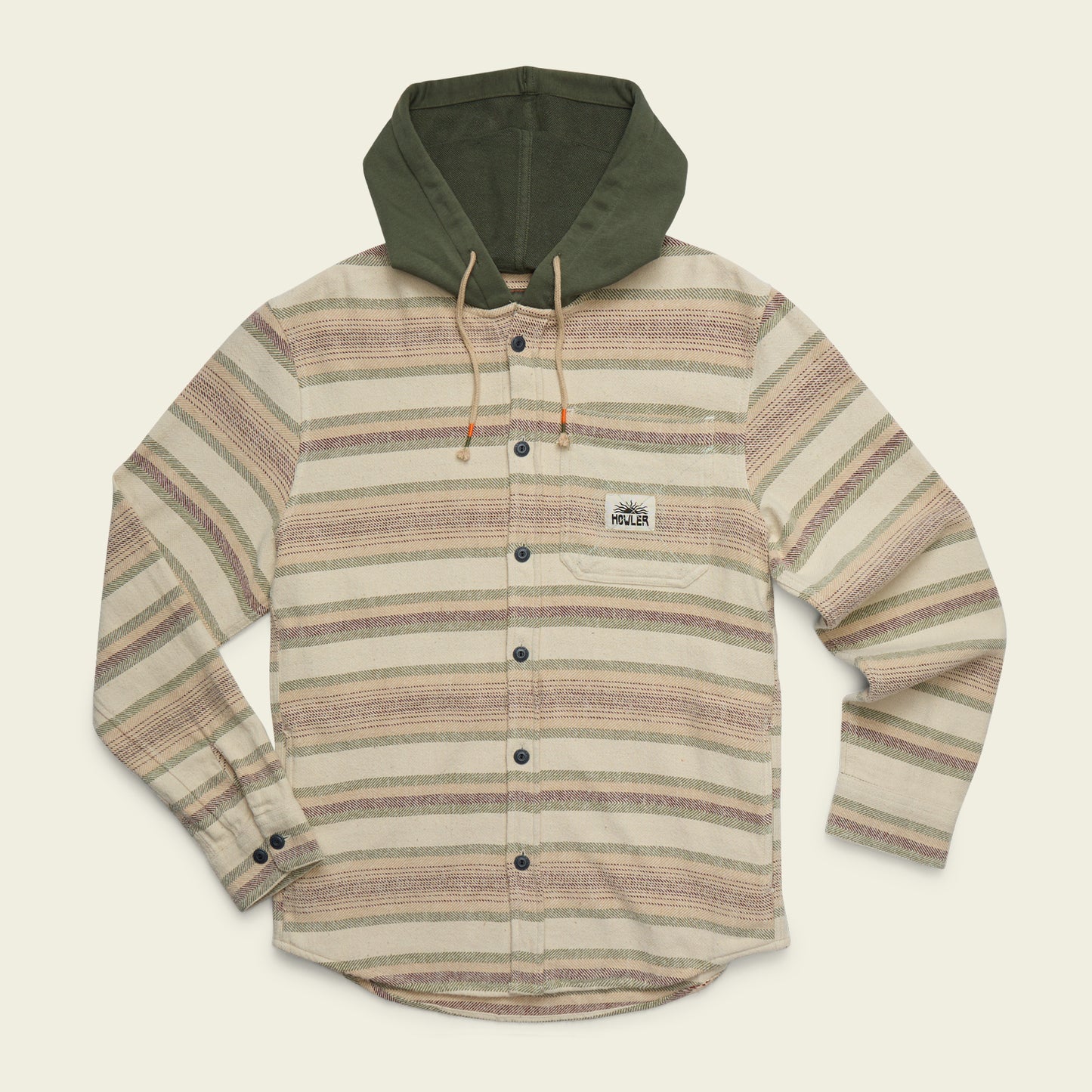 Salvo Hooded Blanket Flannel - Pathway Stripe : Dawn - View 1