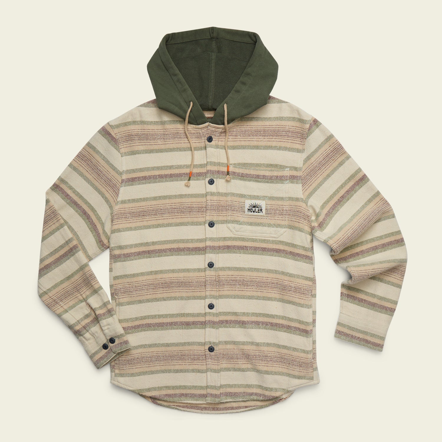 Salvo Hooded Blanket Flannel - Pathway Stripe : Dawn - View 1
