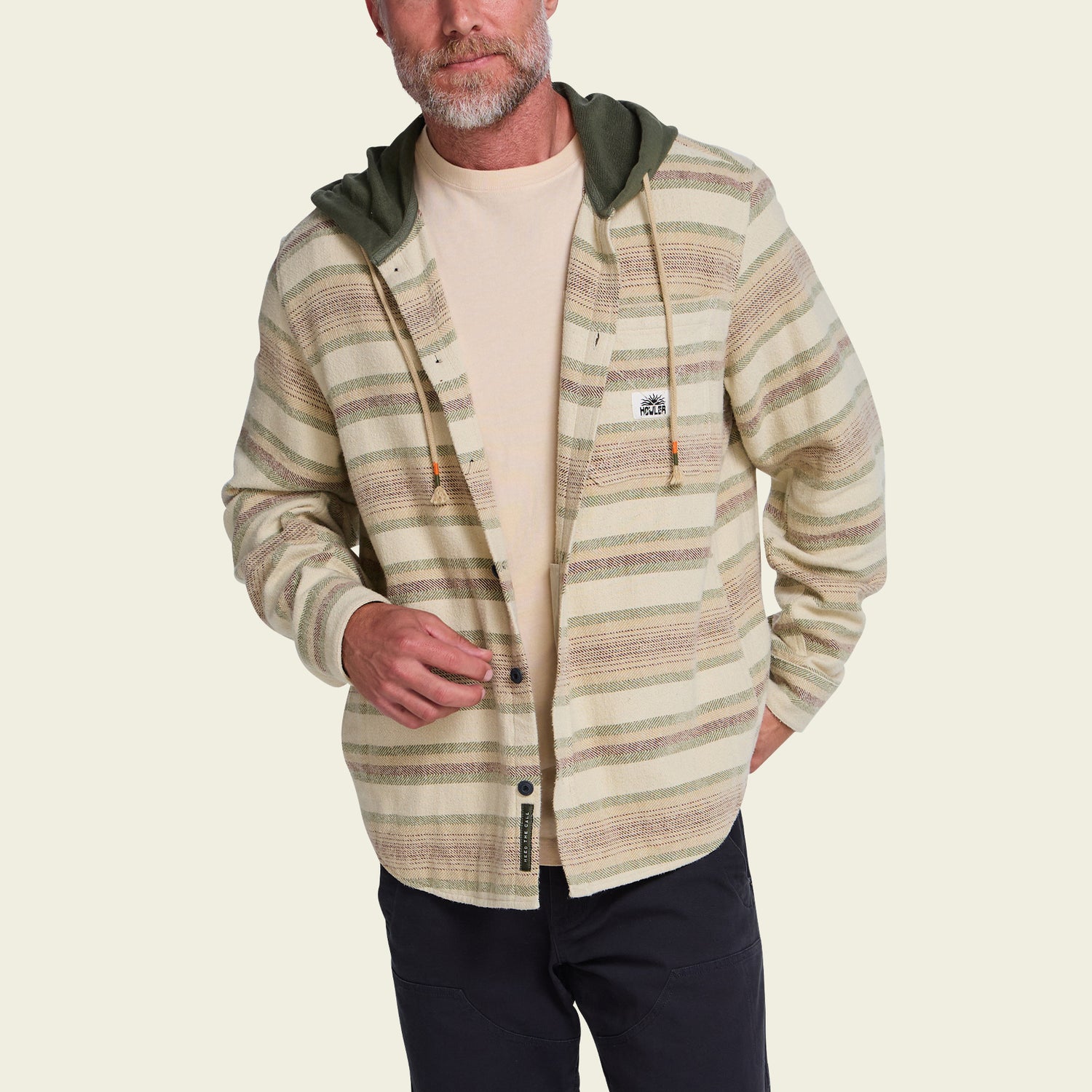 Salvo Hooded Blanket Flannel - Pathway Stripe : Dawn - View 4