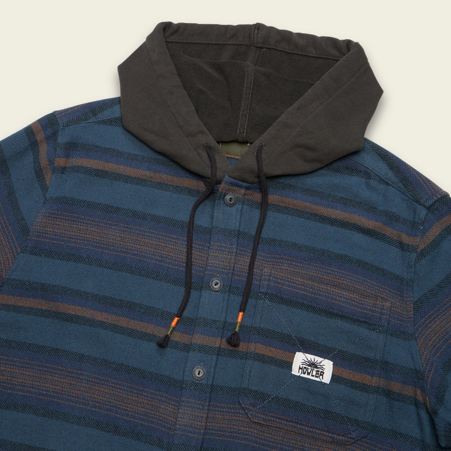Salvo Hooded Blanket Flannel - Pathway Stripe : Dusk - View 3