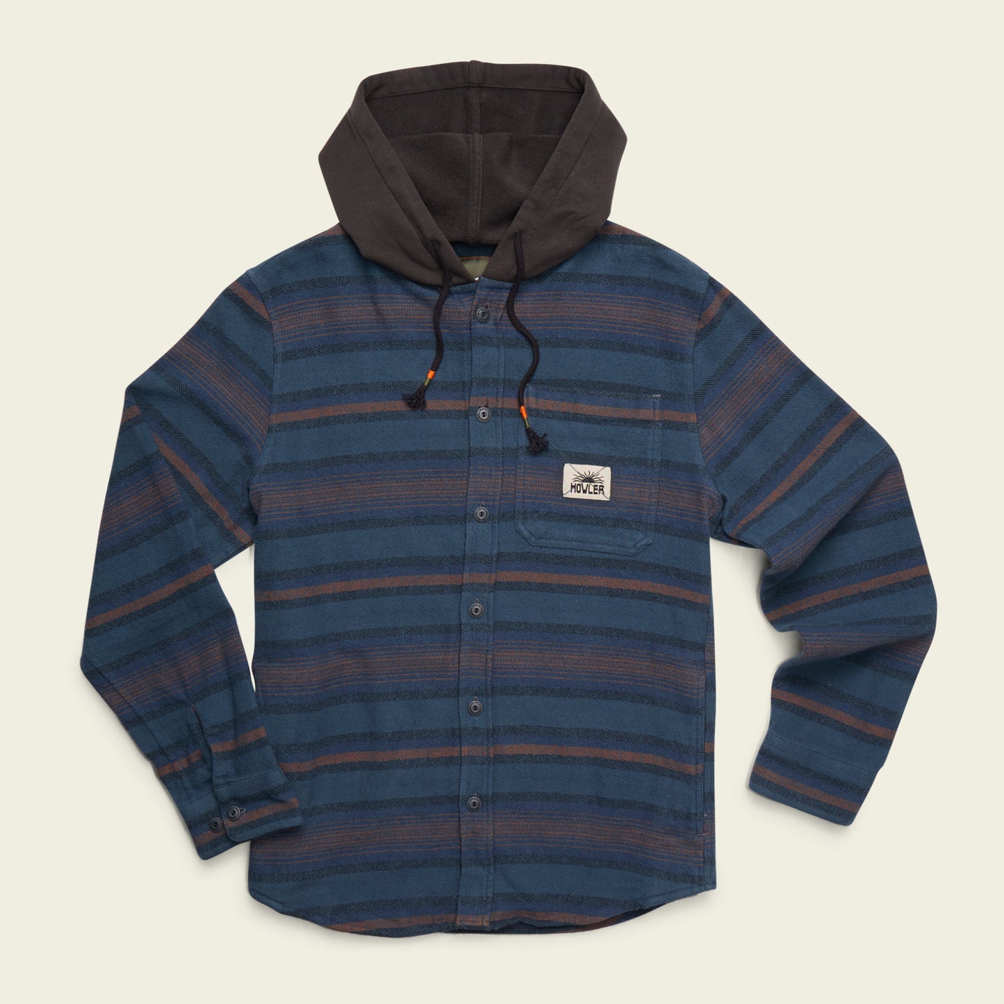 Salvo Hooded Blanket Flannel - Pathway Stripe : Dusk - View 1