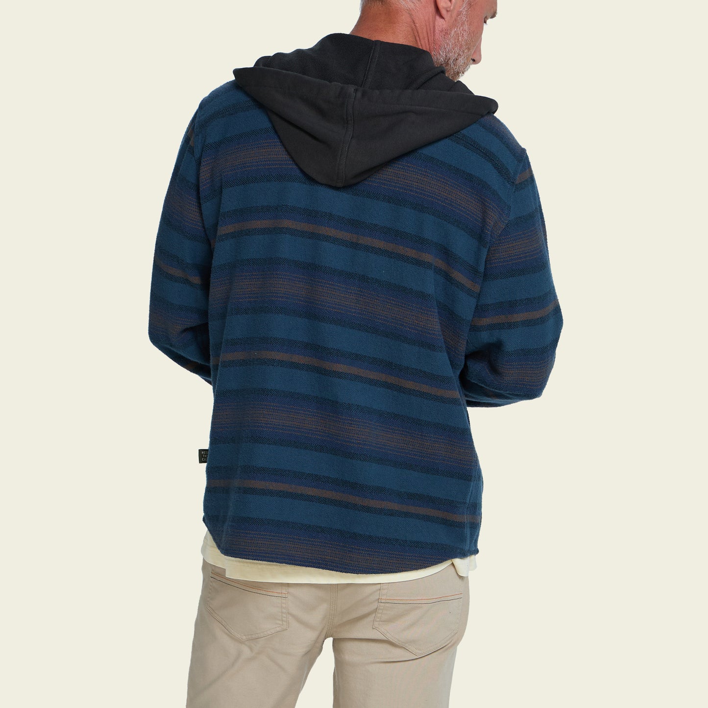 Salvo Hooded Blanket Flannel - Pathway Stripe : Dusk - View 6