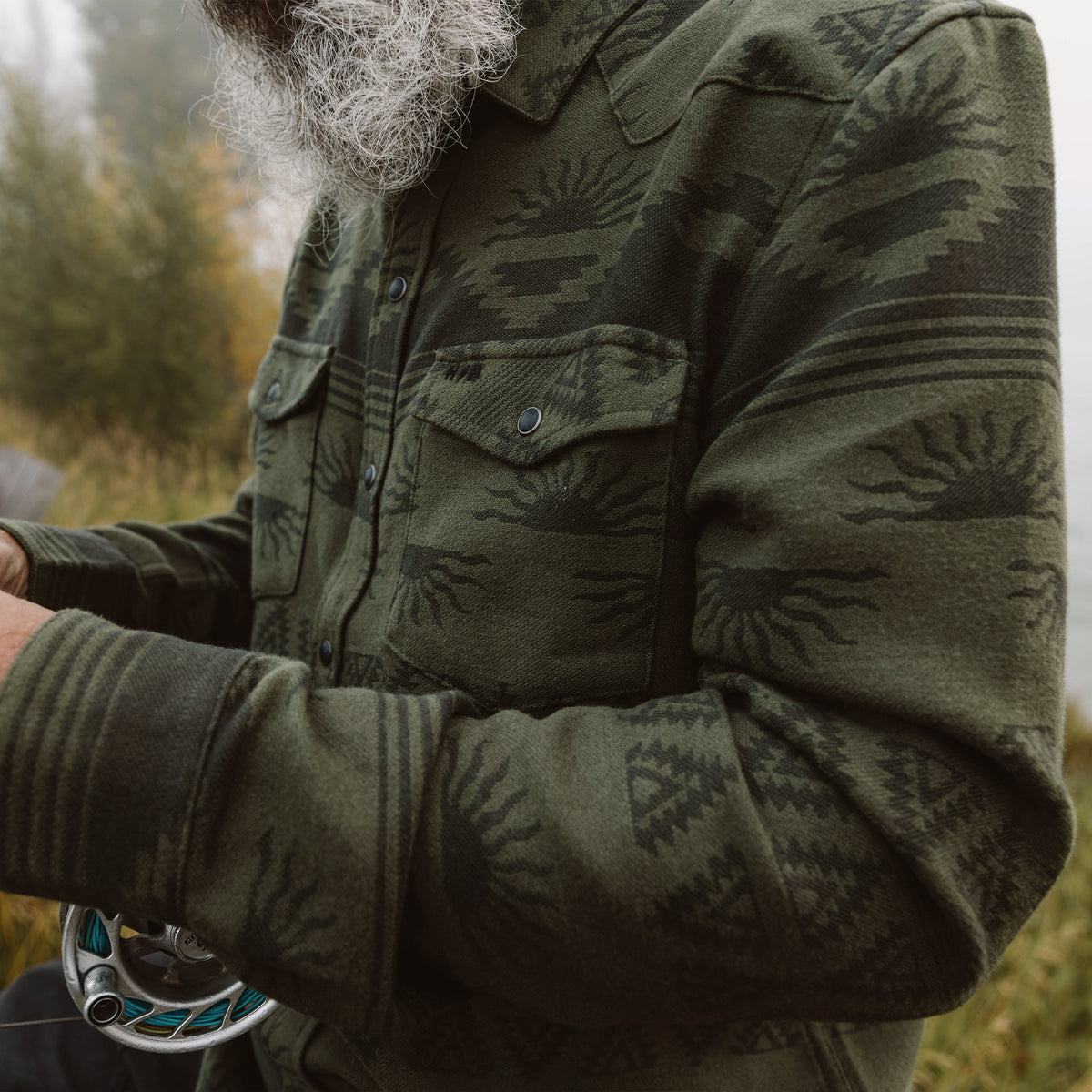Sheridan Flannel - Desert Cipher : Olive - View 9