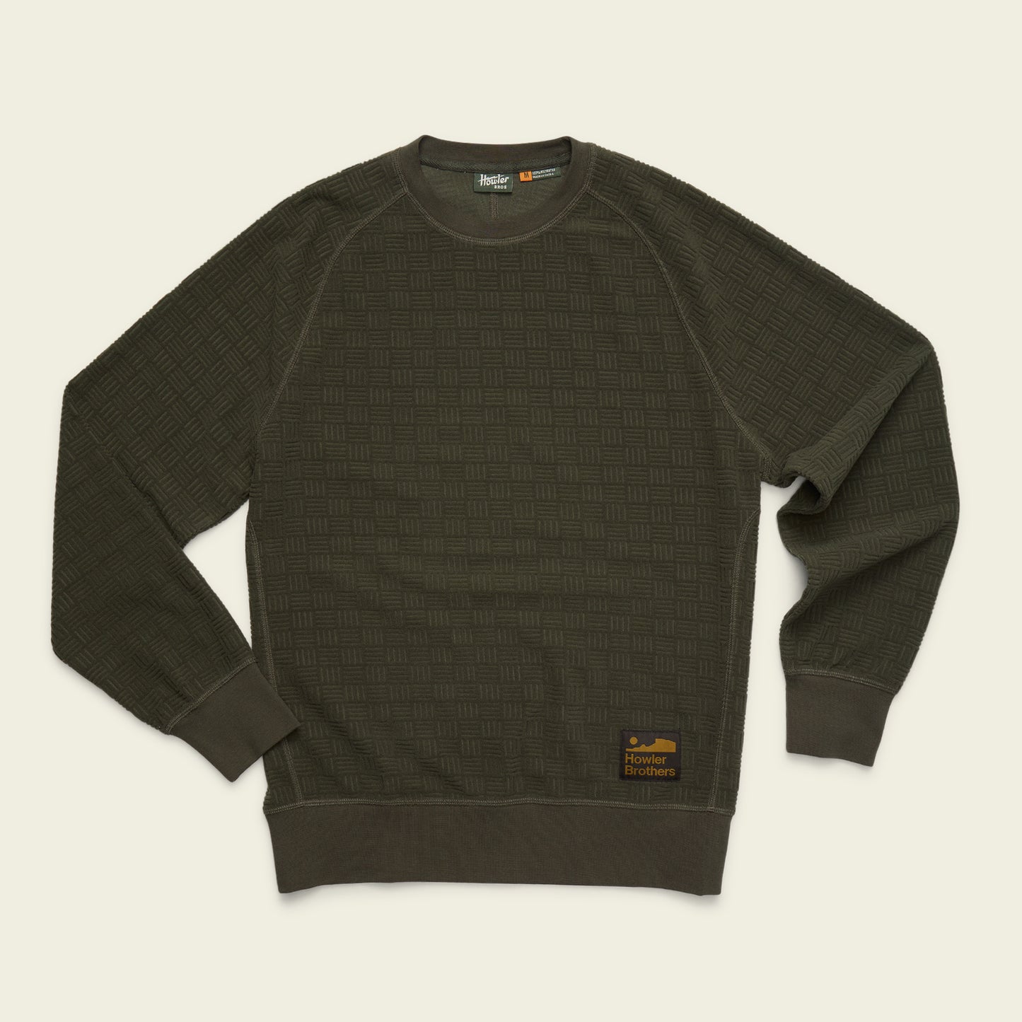 Eleos Fleece Crewneck - Grids : Army - View 1