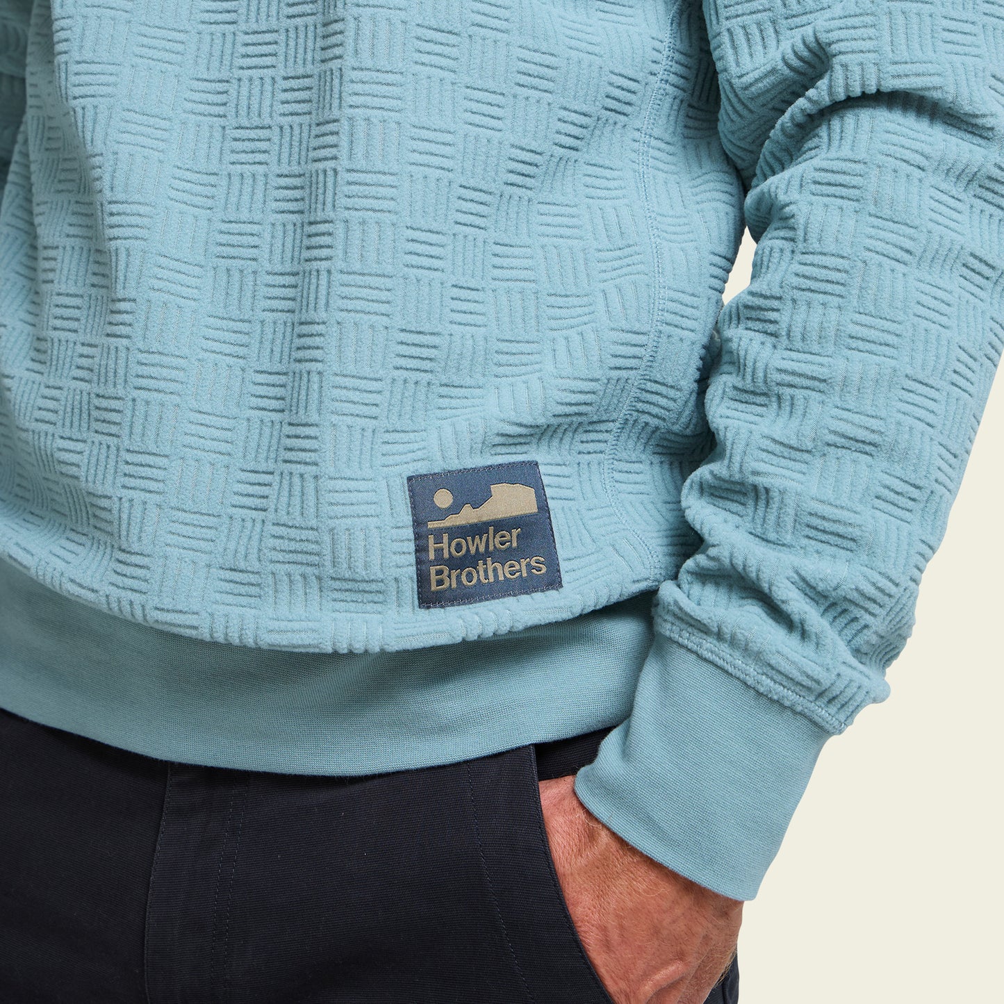 Eleos Fleece Crewneck - Grids : Iron Blue - View 5