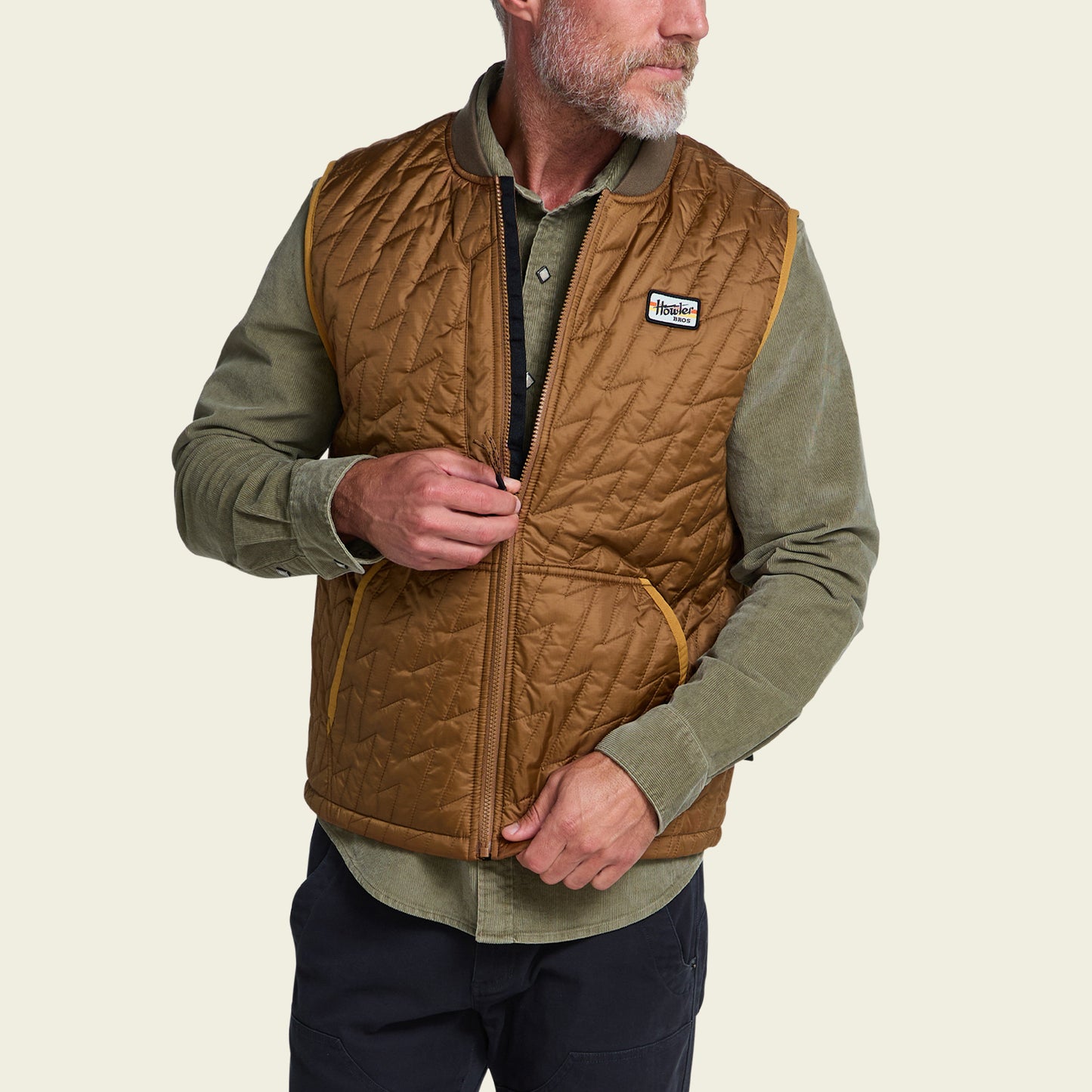 Voltage Quilted Vest - Driftwood - View 4