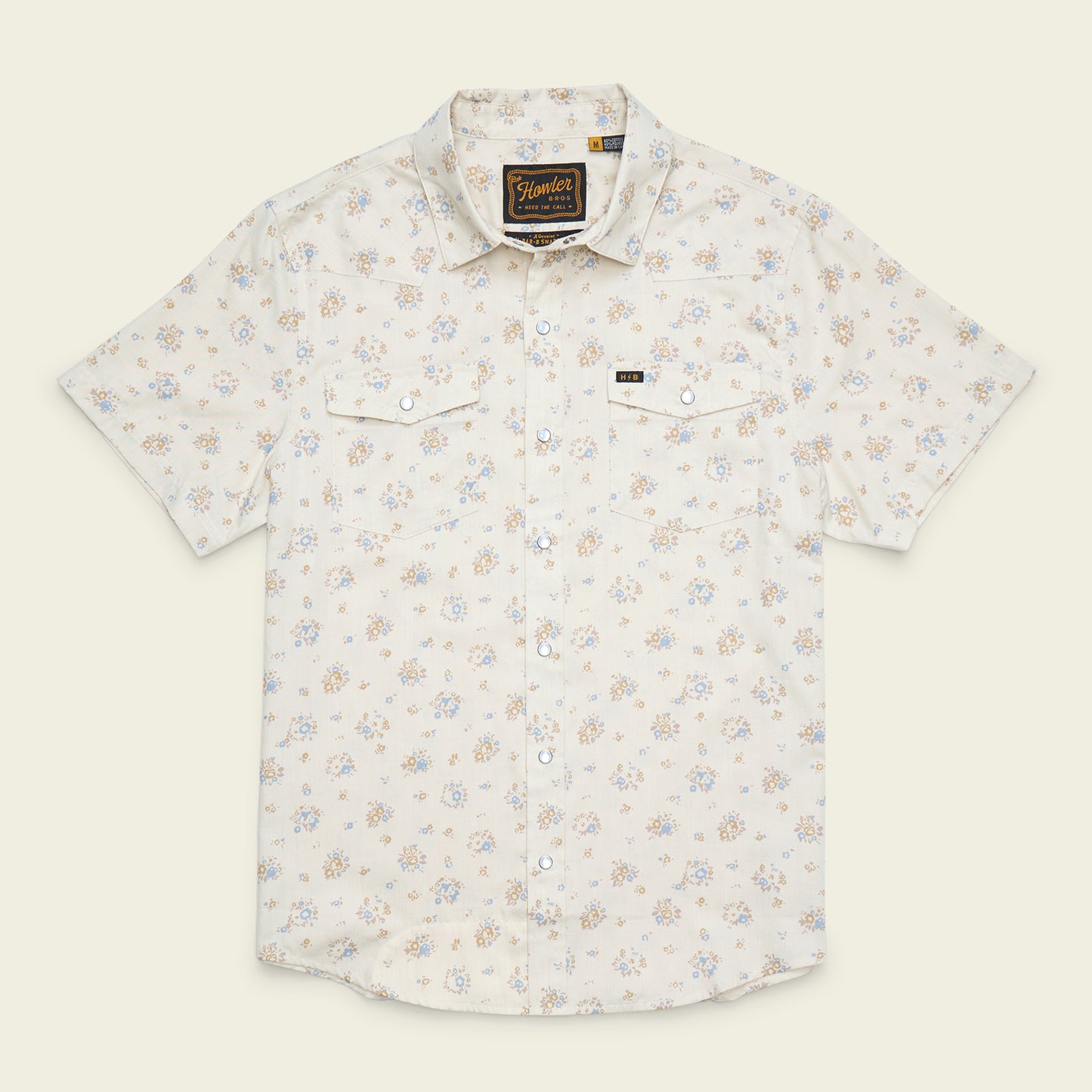 H Bar B Snapshirt - Bouquets : Beige - View 1