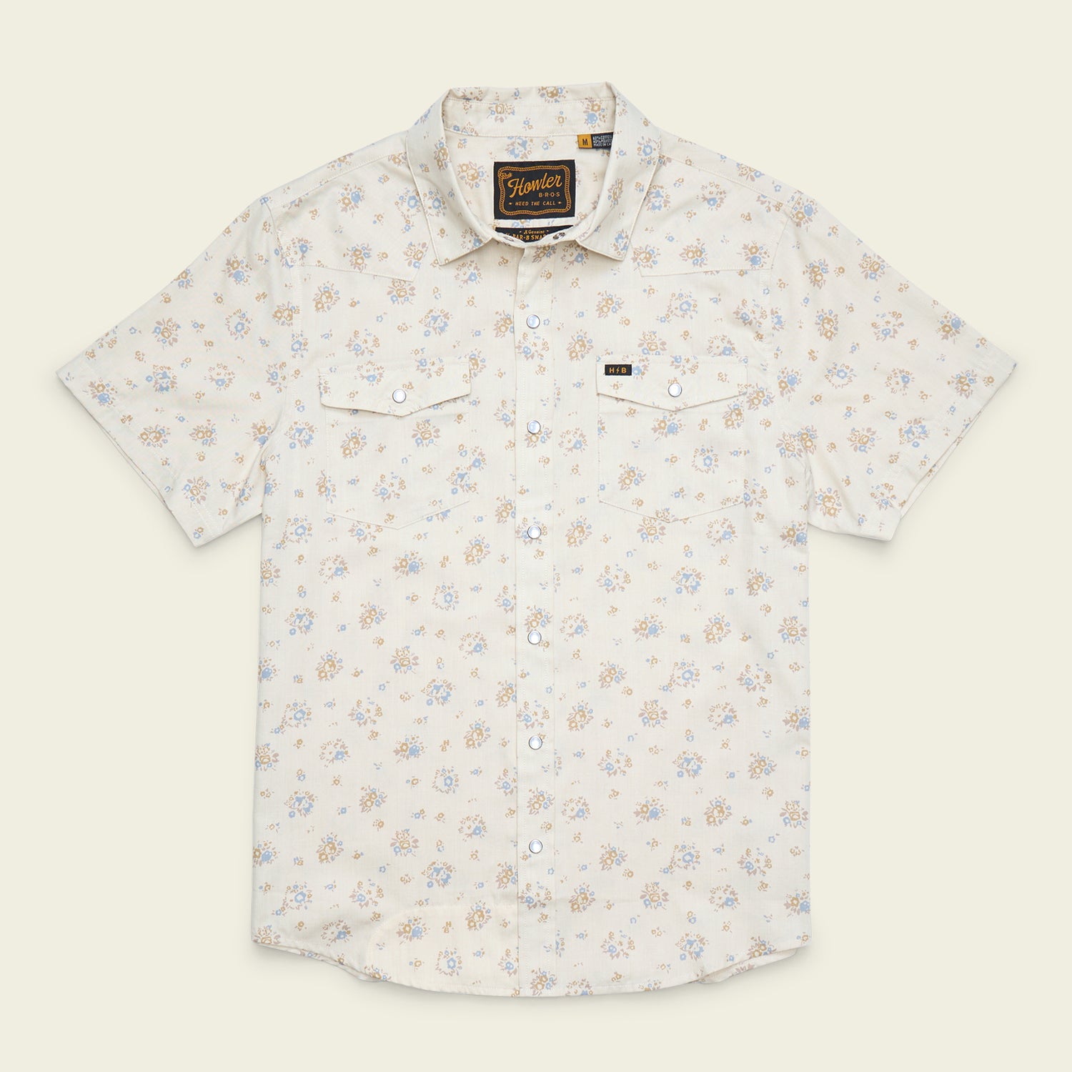 H Bar B Snapshirt - Bouquets : Beige - View 1