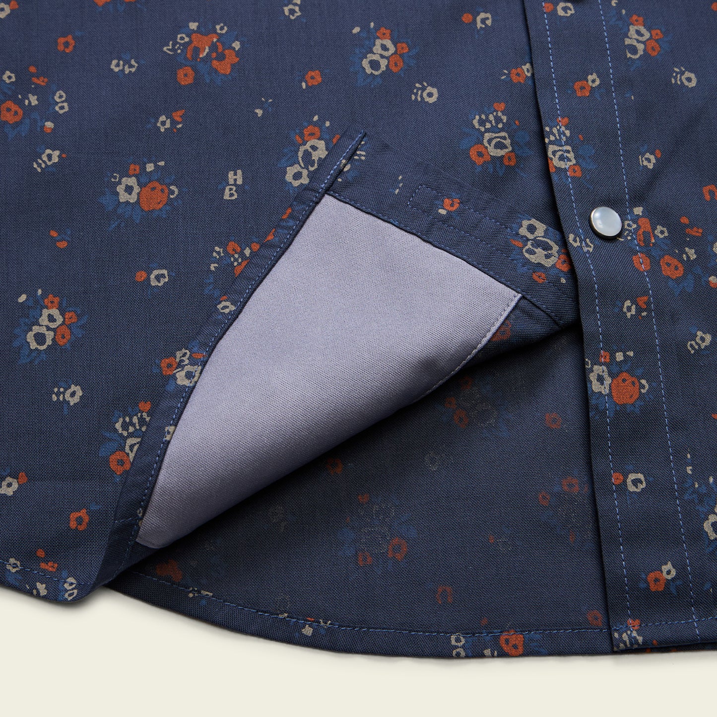 H Bar B Snapshirt - Bouquets : Midnight - View 7