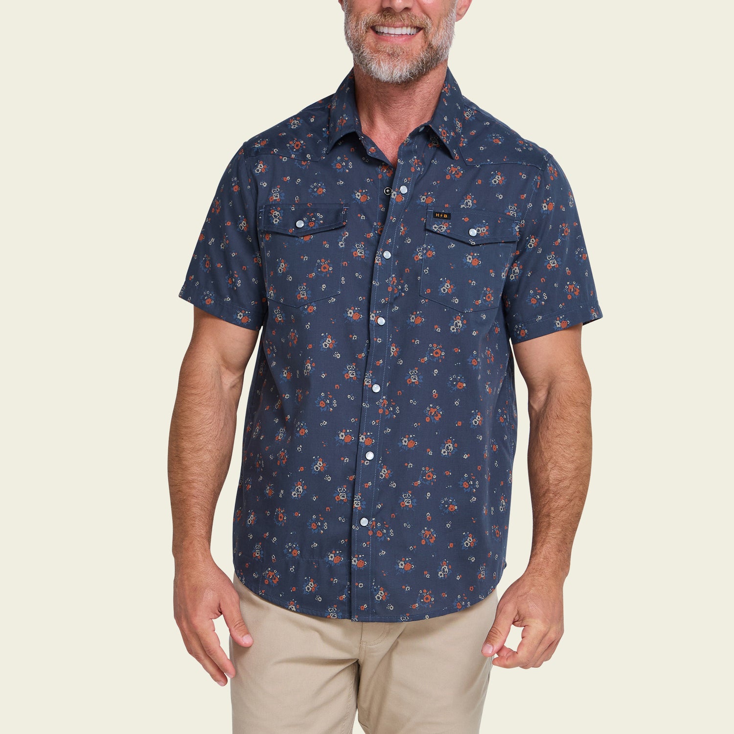 H Bar B Snapshirt - Bouquets : Midnight - View 4