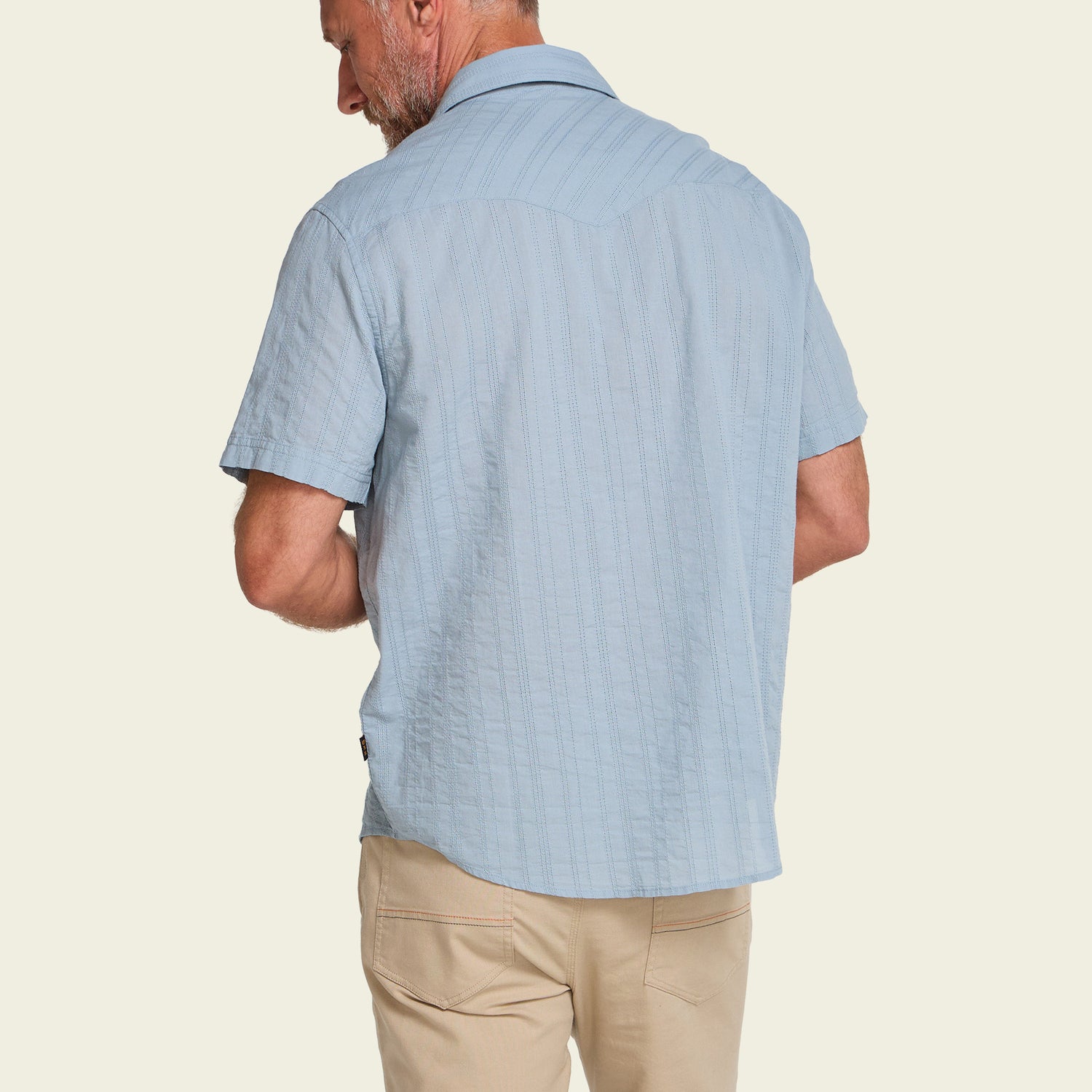H Bar B Snapshirt - Eyelet Stripe : Sky Blue - View 6
