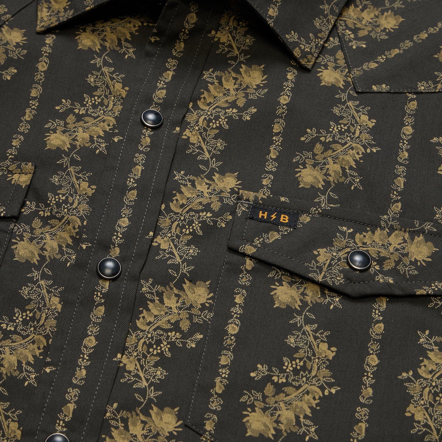 H Bar B Snapshirt - Grampa’s Curtains : Antique Black - View 6