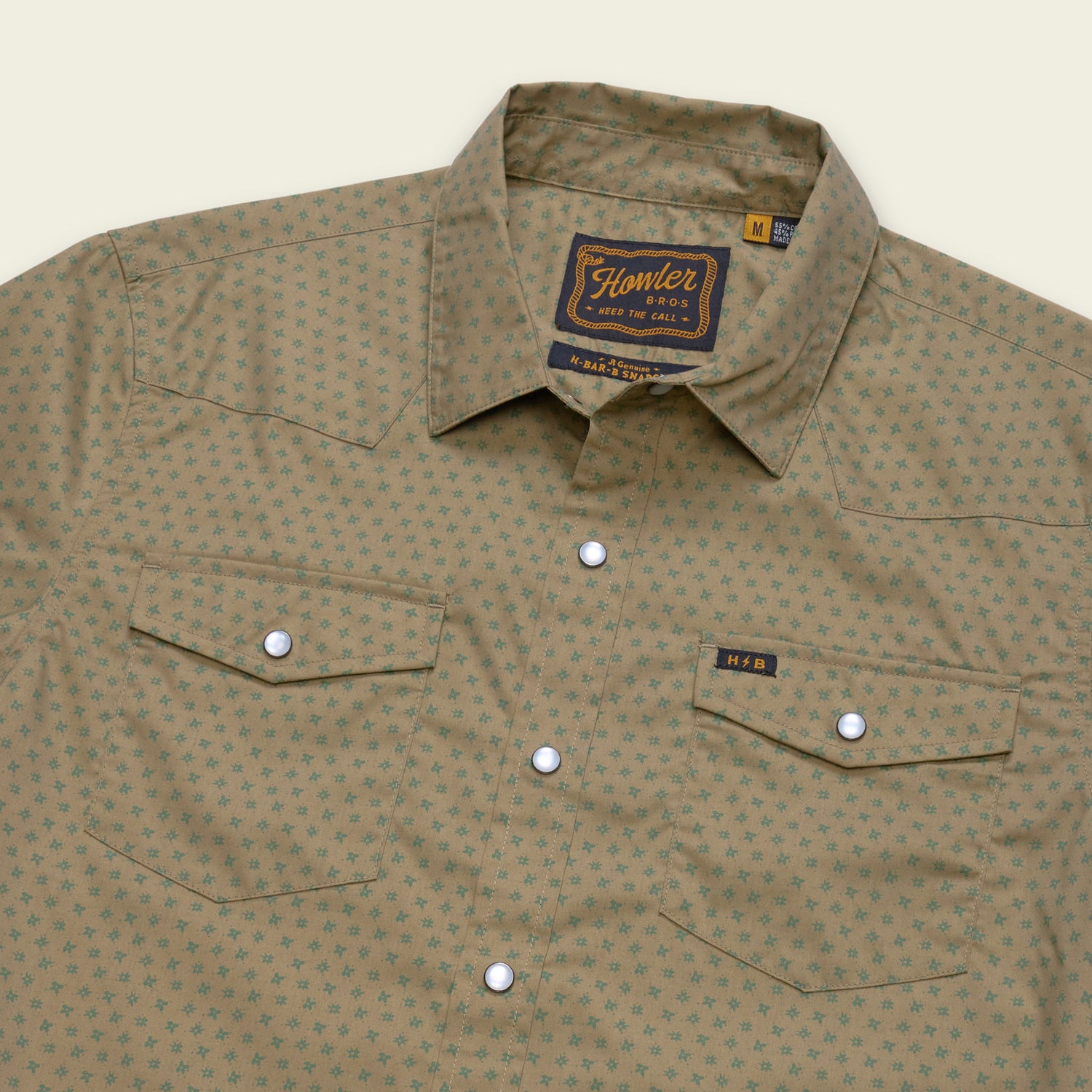 H Bar B Snapshirt - Lockhart Floral : Olive - View 3