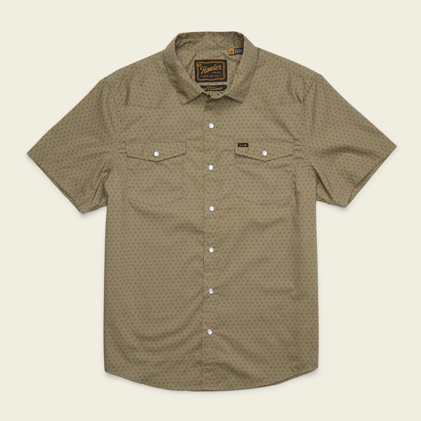 H Bar B Snapshirt - Lockhart Floral : Olive - View 1