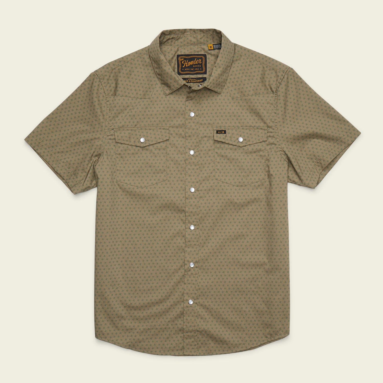 H Bar B Snapshirt - Lockhart Floral : Olive - View 1