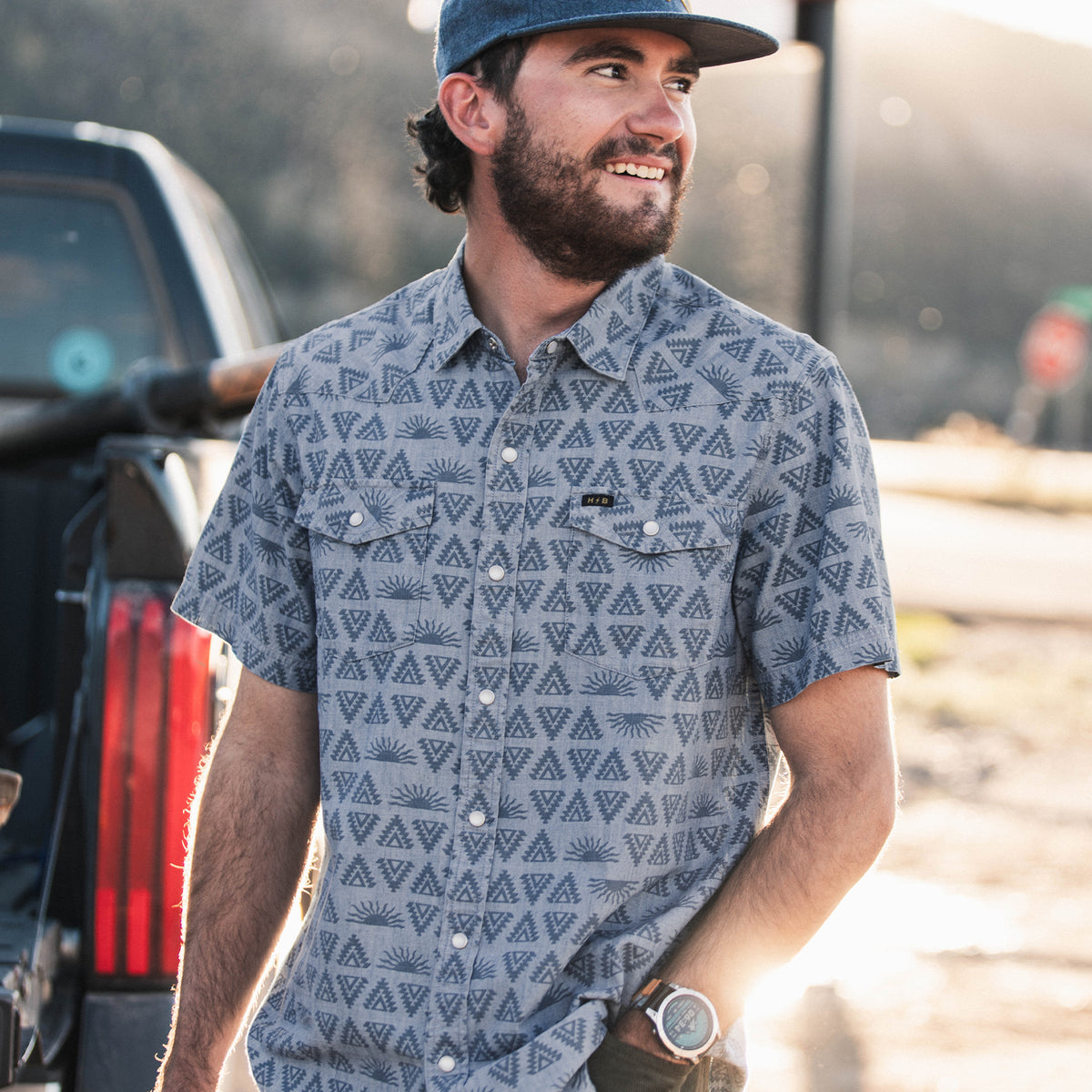 H Bar B Snapshirt - Petrol