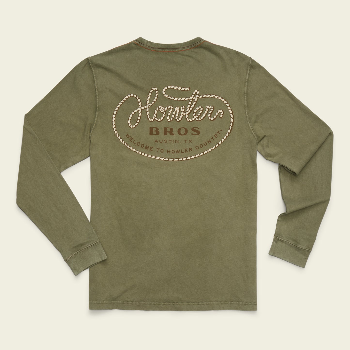 Howler Lasso Cotton Longsleeve T-Shirt - Fatigue - View 1