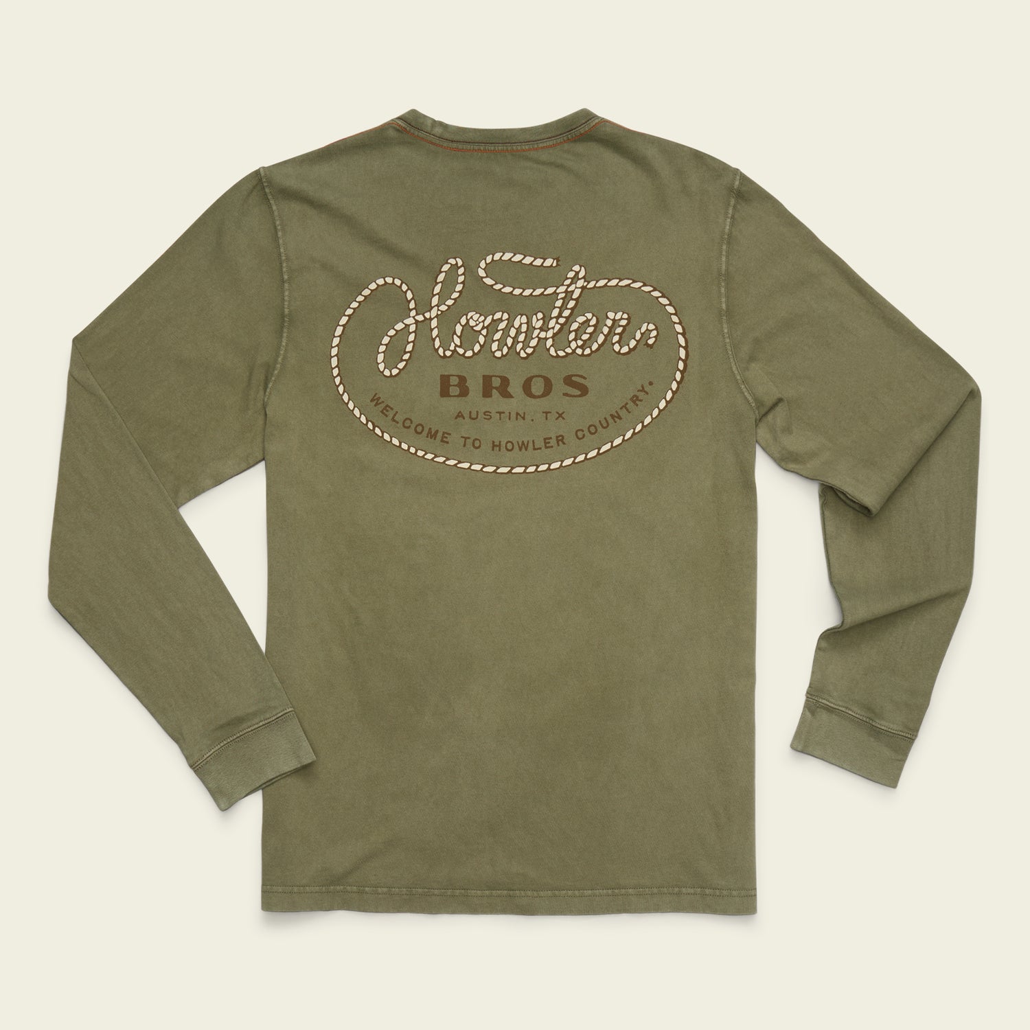 Howler Lasso Cotton Longsleeve T-Shirt - Fatigue - View 1