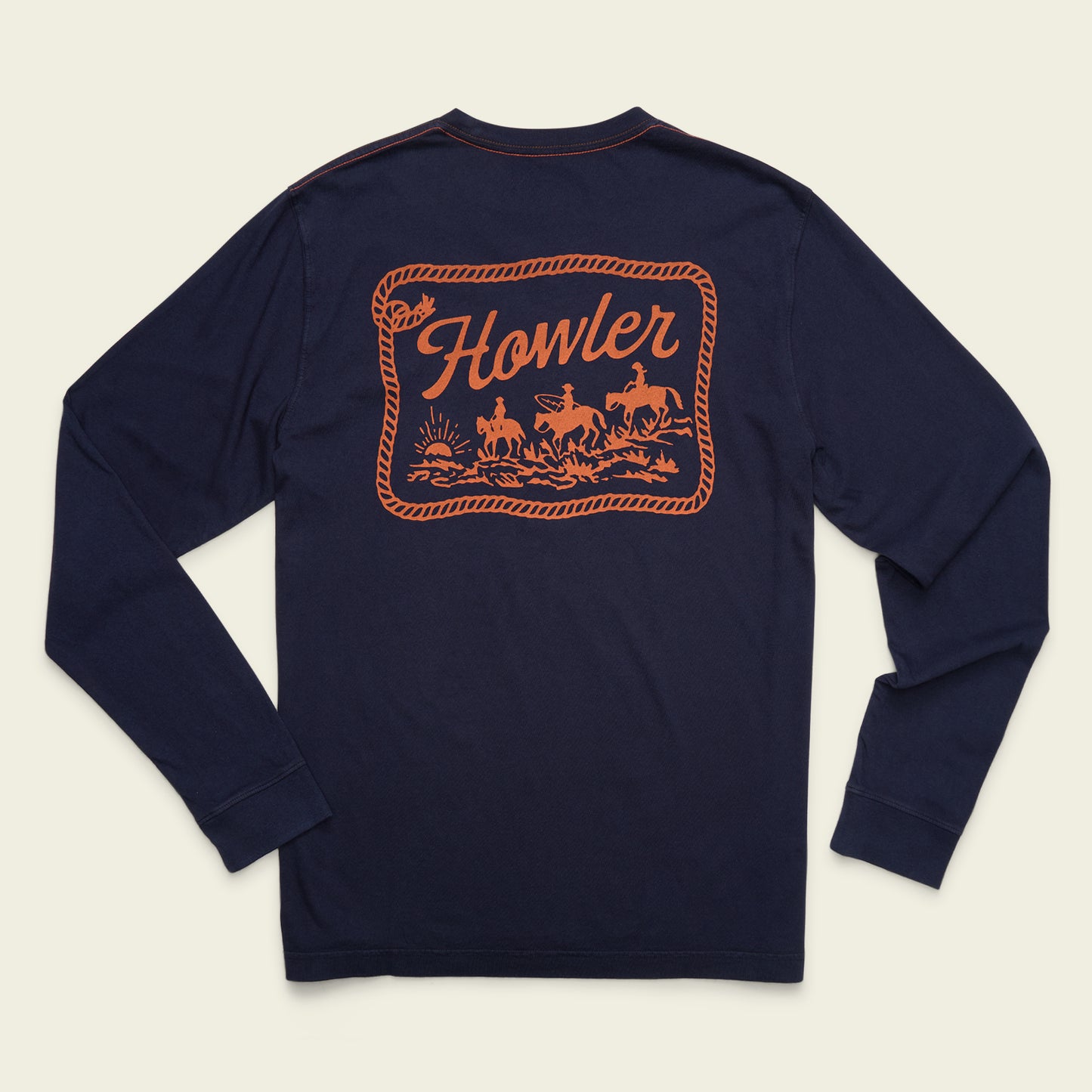 Howler Posse Cotton Longsleeve T-Shirt - Navy - View 1