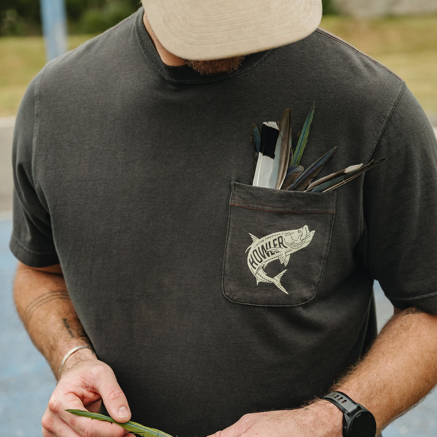 Dancin’ King Cotton Pocket T-Shirt - Antique Black - View 2