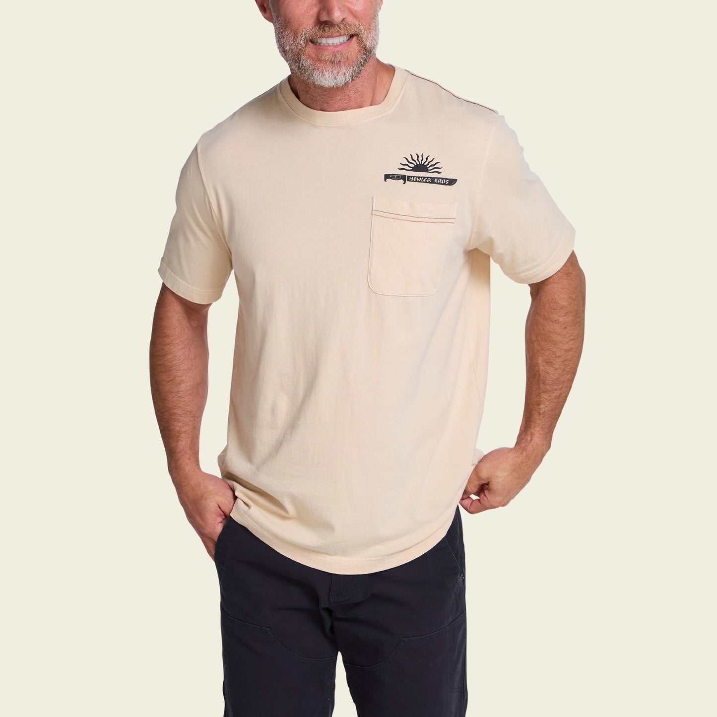 HB Machete Cotton Pocket T-Shirt - Sand - View 4