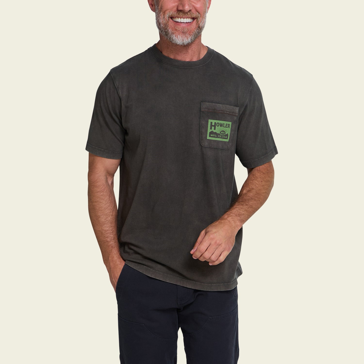 HB Mfg. Co. Cotton Pocket T-Shirt - Antique Black - View 4