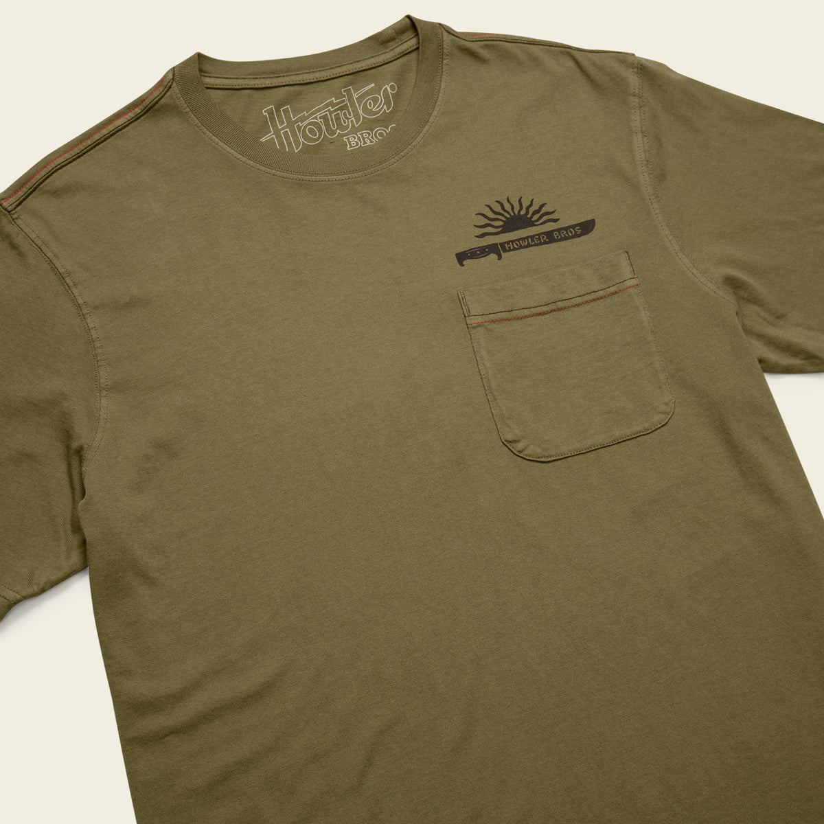 HB Machete Cotton Pocket T-Shirt - Olive - View 4