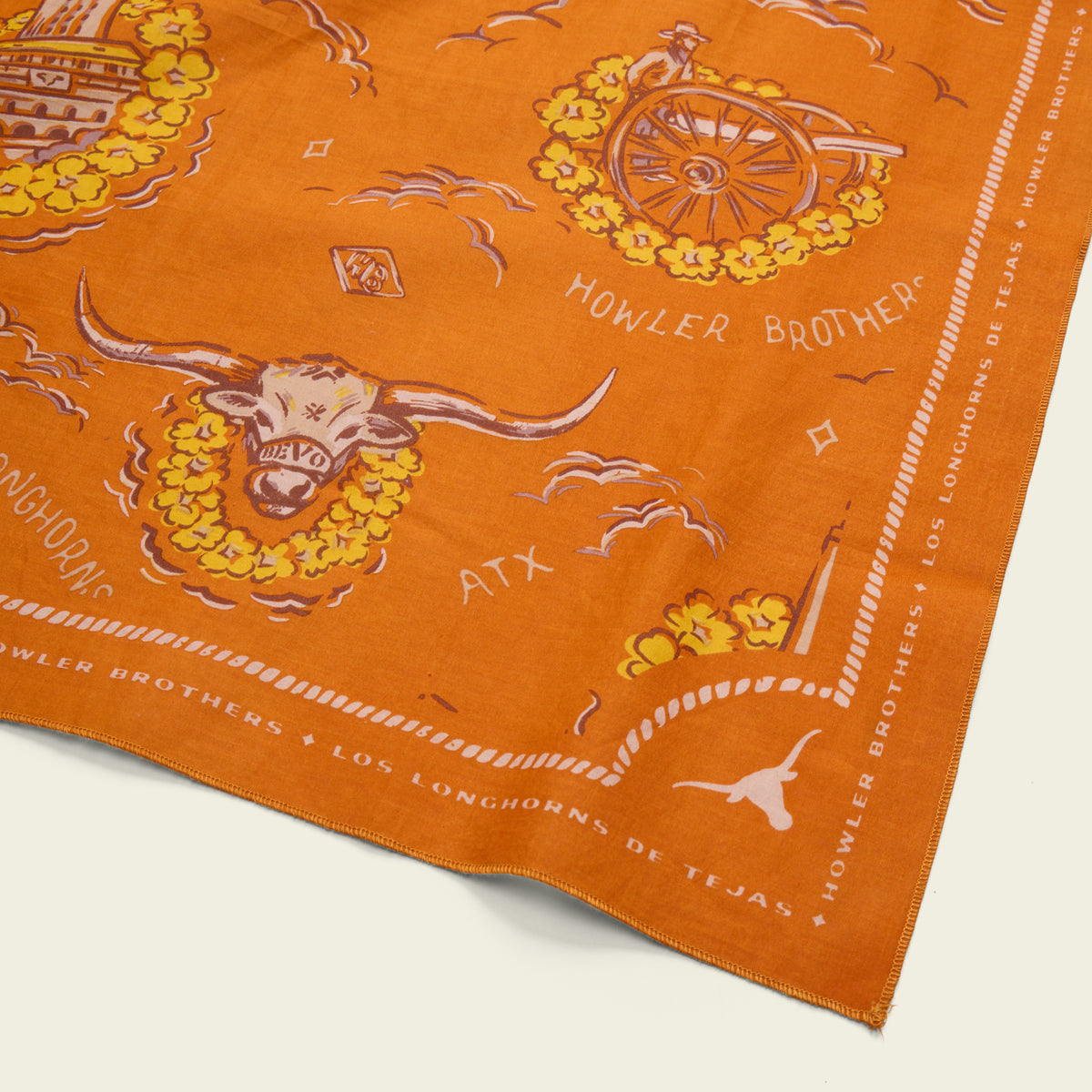 Texas Longhorns Bandana - Forty Acres : Burnt Orange - View 3