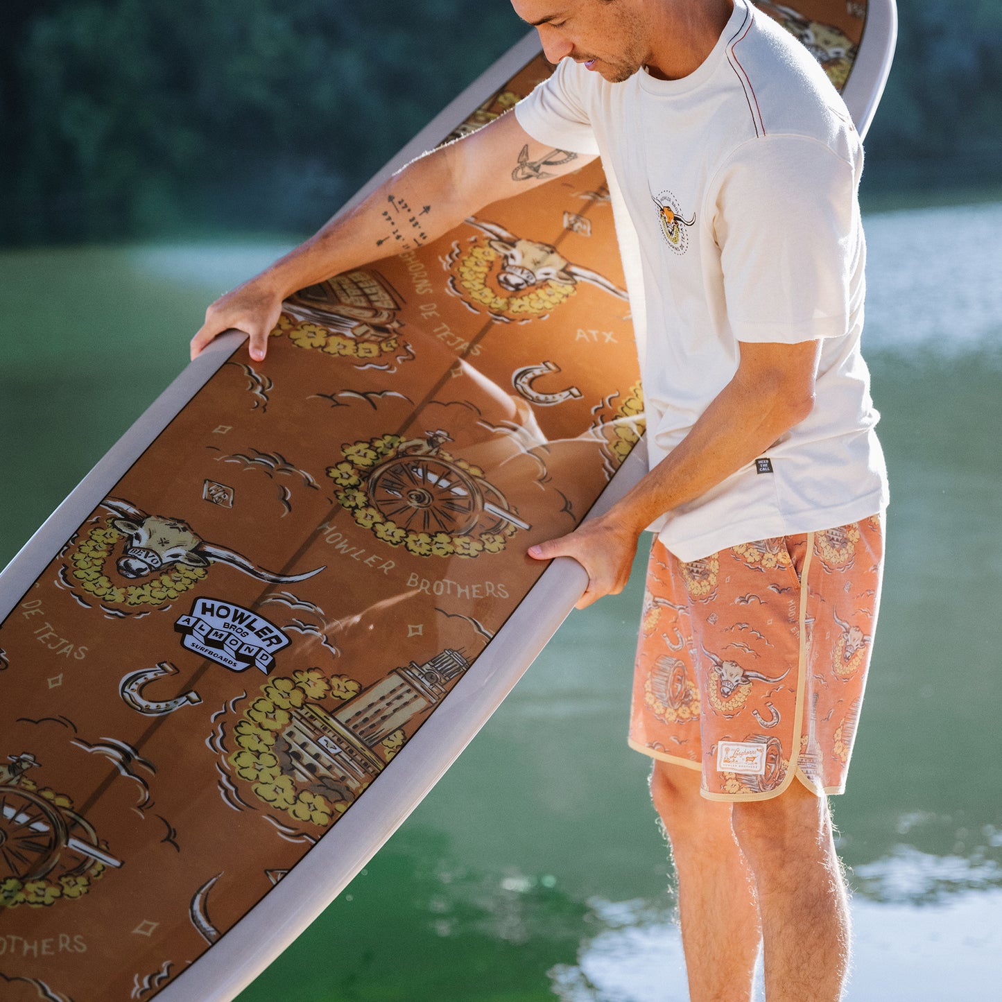 Texas Longhorns Bruja Boardshorts - Forty Acres : Burnt Orange - View 8