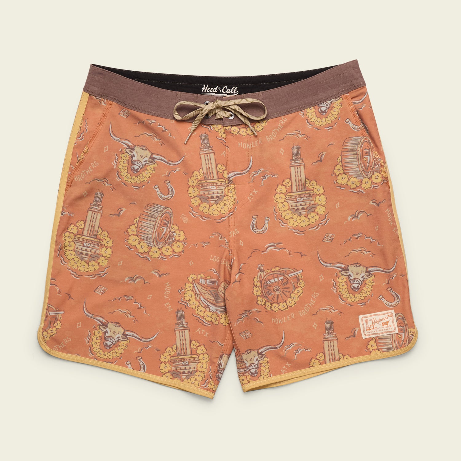 Texas Longhorns Bruja Boardshorts - Forty Acres : Burnt Orange