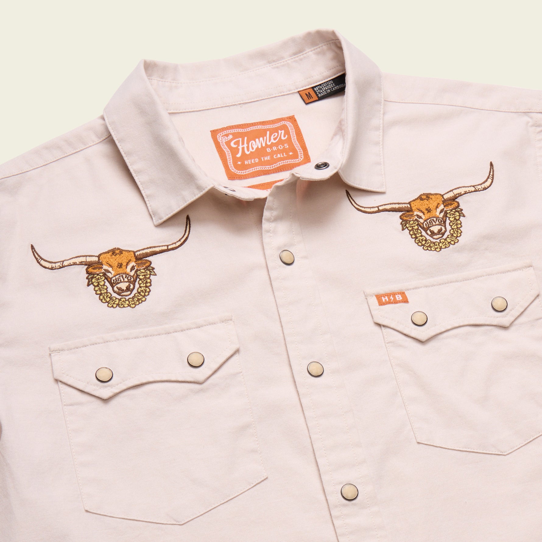 Texas Longhorns Crosscut Deluxe Shortsleeve Snapshirt - Bevos