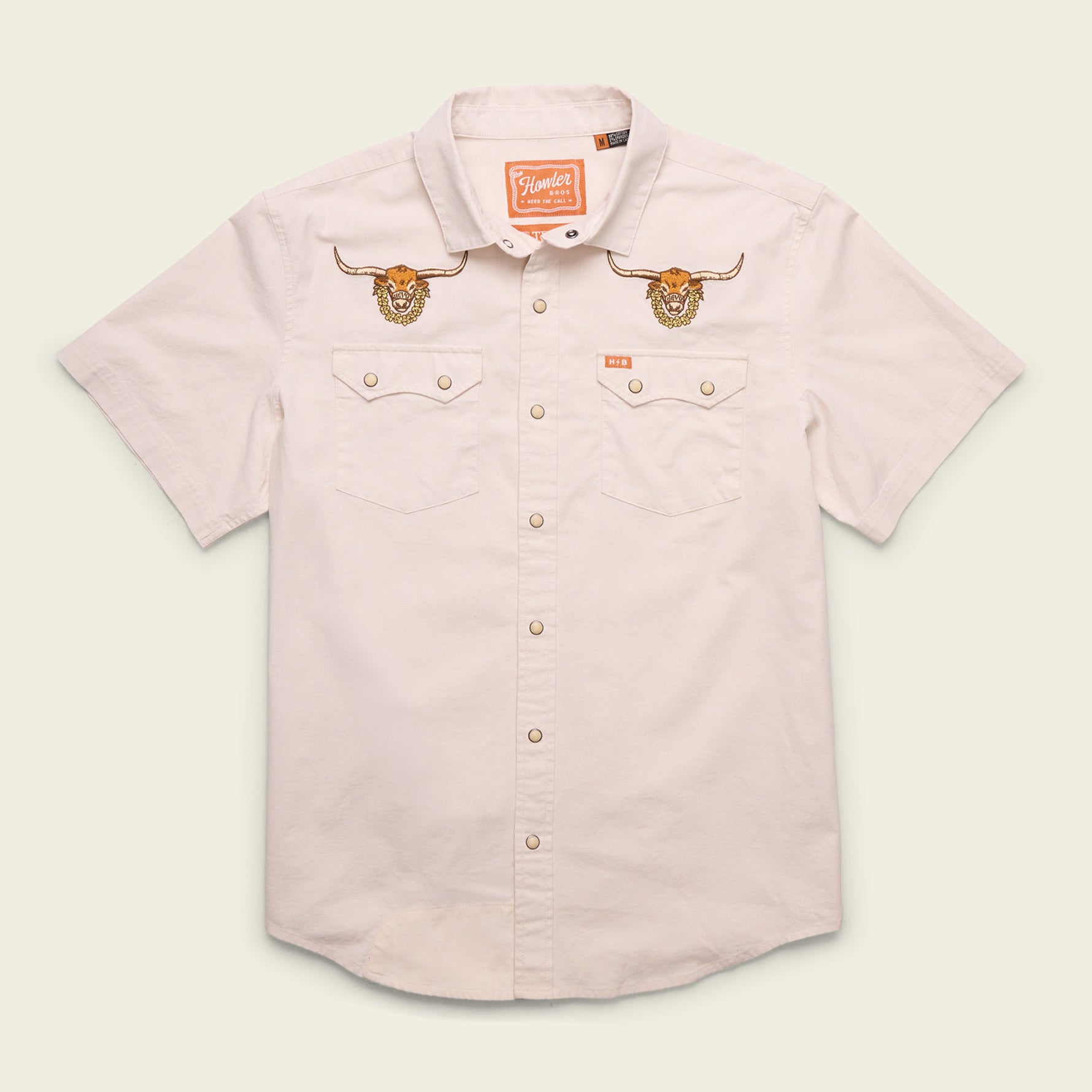 Texas Longhorns Crosscut Deluxe Shortsleeve Snapshirt - Bevos