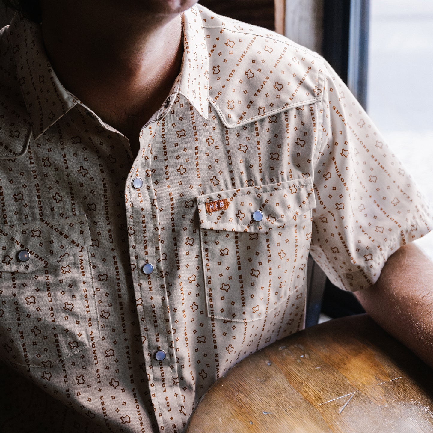 Texas Longhorns H Bar B Snapshirt - Los Longhorns Stripe : Riverbed Oxford - View 7