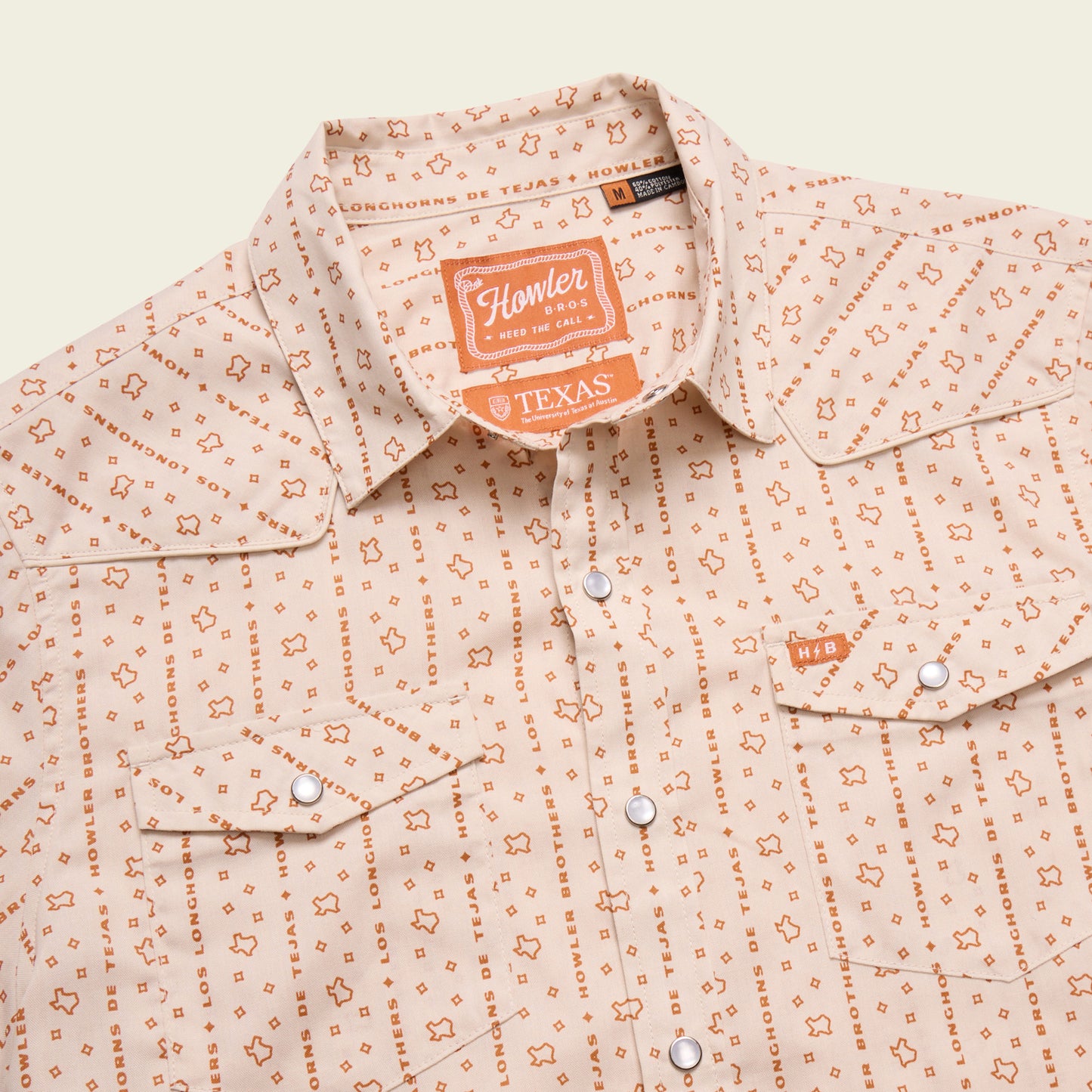 Texas Longhorns H Bar B Snapshirt - Los Longhorns Stripe : Riverbed Oxford - View 3